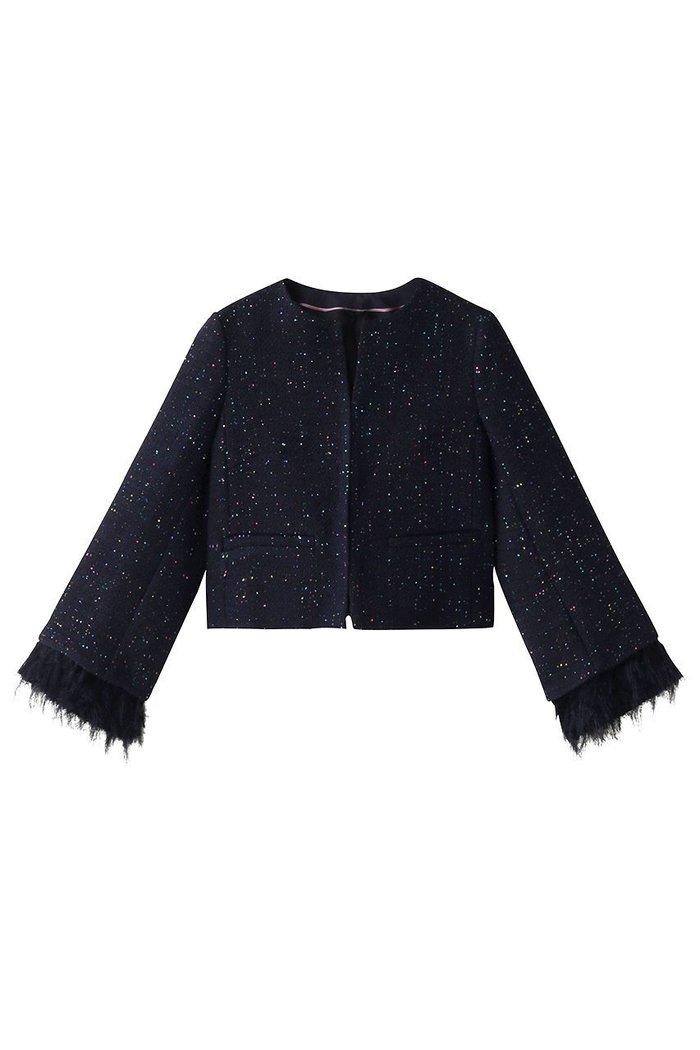 【アナイ/ANAYI】のコズミックツイードクルージャケット インテリア・キッズ・メンズ・レディースファッション・服の通販 founy(ファニー) https://founy.com/ ファッション Fashion レディースファッション Ladies' Fashion Online アウター Coat Outerwear ジャケット Jackets アクセサリー Accessories イタリア Italy カフス Cuffs コレクション Collection シンプル Simple ジャカード Jacquard ジャケット Jacket スパンコール Sequins セットアップ Set Up ツィード Tweed ツイード Tweed フェミニン Feminine フリンジ Fringe 再入荷 Restock/Back In Stock/Re Arrival |ID: prp329100004593264 ipo3291000000032613854