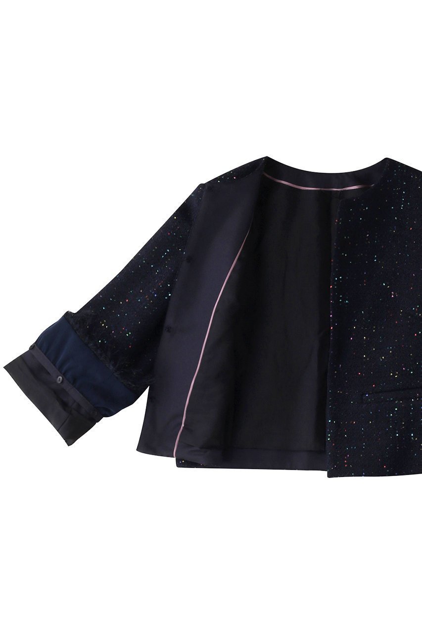 【アナイ/ANAYI】のコズミックツイードクルージャケット 人気、トレンドファッション・服の通販 founy(ファニー) 　ファッション　Fashion　レディースファッション　Ladies' Fashion Online　アウター　Coat Outerwear　ジャケット　Jackets　アクセサリー　Accessories　イタリア　Italy　カフス　Cuffs　コレクション　Collection　シンプル　Simple　ジャカード　Jacquard　ジャケット　Jacket　スパンコール　Sequins　セットアップ　Set Up　ツィード　Tweed　ツイード　Tweed　フェミニン　Feminine　フリンジ　Fringe　再入荷　Restock/Back In Stock/Re Arrival　other-6|ID: prp329100004593264 ipo3291000000032613860