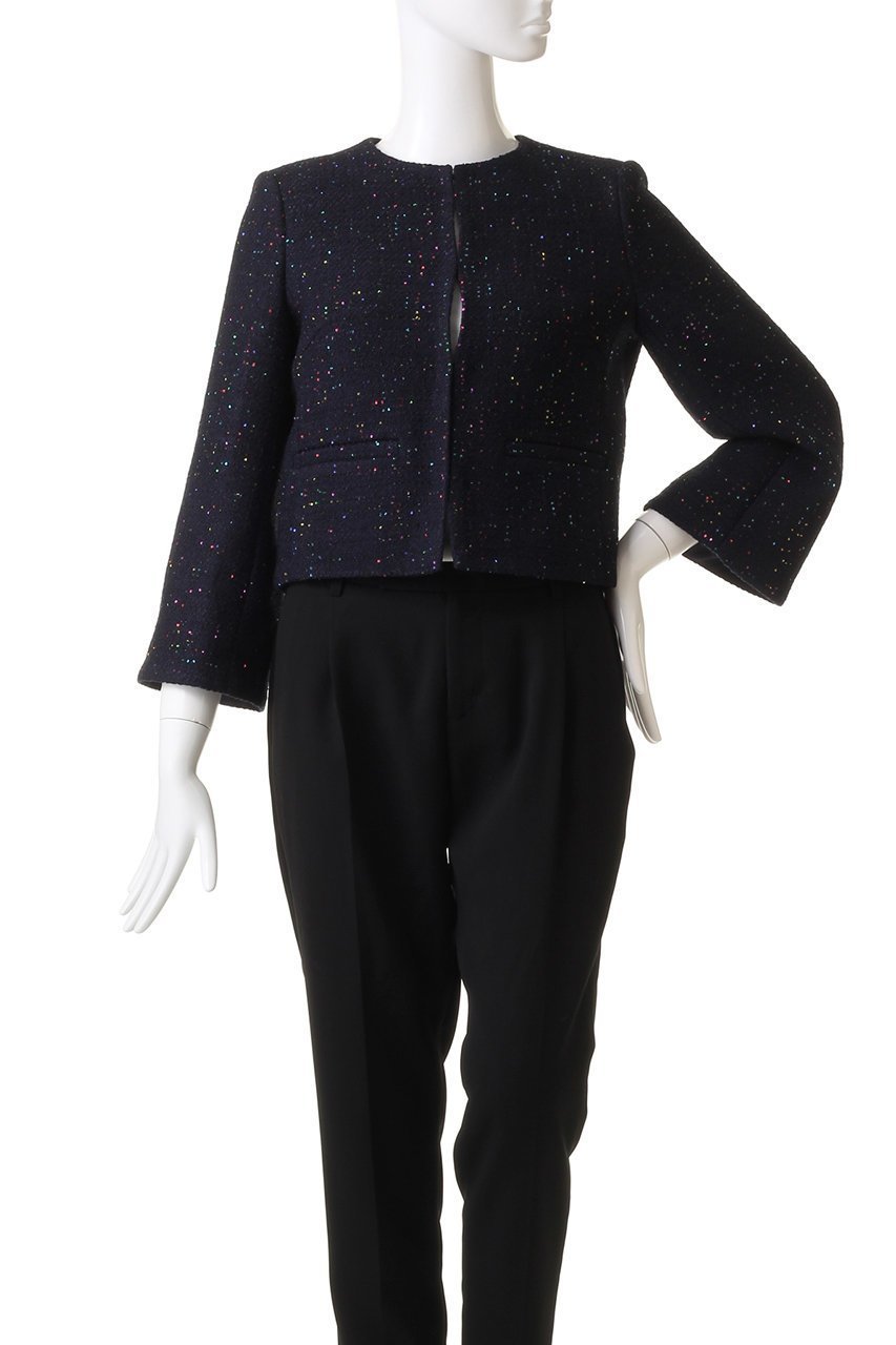 【アナイ/ANAYI】のコズミックツイードクルージャケット 人気、トレンドファッション・服の通販 founy(ファニー) 　ファッション　Fashion　レディースファッション　Ladies' Fashion Online　アウター　Coat Outerwear　ジャケット　Jackets　アクセサリー　Accessories　イタリア　Italy　カフス　Cuffs　コレクション　Collection　シンプル　Simple　ジャカード　Jacquard　ジャケット　Jacket　スパンコール　Sequins　セットアップ　Set Up　ツィード　Tweed　ツイード　Tweed　フェミニン　Feminine　フリンジ　Fringe　再入荷　Restock/Back In Stock/Re Arrival　other-7|ID: prp329100004593264 ipo3291000000032613861