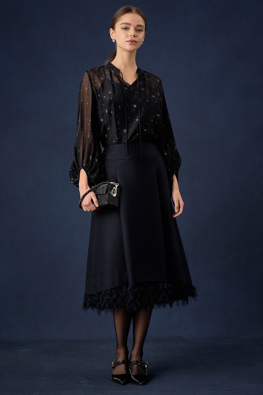 【アナイ/ANAYI】のダブルクロスタックスカート 人気、トレンドファッション・服の通販 founy(ファニー) 　ファッション　Fashion　レディースファッション　Ladies' Fashion Online　スカート　Skirt　アクセサリー　Accessories　コレクション　Collection　シンプル　Simple　ジャカード　Jacquard　スパンコール　Sequins　フェミニン　Feminine　フリンジ　Fringe　フレアースカート　Flared Skirt　再入荷　Restock/Back In Stock/Re Arrival　エレガント 上品　Elegant　other-5|ID: prp329100004593267 ipo3291000000032613896