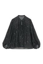 【アナイ/ANAYI】のスターグリッタープリントパフ袖ブラウス 人気、トレンドファッション・服の通販 founy(ファニー) ファッション Fashion レディースファッション Ladies' Fashion Online トップス・カットソー Tops/Tshirt シャツ/ブラウス Shirts/Blouses アクセサリー Accessories オーガンジー Organdy キャミソール Camisole コレクション Collection サテン Satin シアー Sheer スパンコール Sequins スリーブ Sleeve パイピング Piping フェミニン Feminine プリント Print リボン Ribbon ロング Long 再入荷 Restock/Back In Stock/Re Arrival thumbnail ブラック|ID: prp329100004593268 ipo3291000000032613898