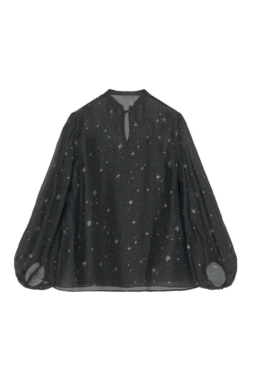 【アナイ/ANAYI】のスターグリッタープリントパフ袖ブラウス 人気、トレンドファッション・服の通販 founy(ファニー) 　ファッション　Fashion　レディースファッション　Ladies' Fashion Online　トップス・カットソー　Tops/Tshirt　シャツ/ブラウス　Shirts/Blouses　アクセサリー　Accessories　オーガンジー　Organdy　キャミソール　Camisole　コレクション　Collection　サテン　Satin　シアー　Sheer　スパンコール　Sequins　スリーブ　Sleeve　パイピング　Piping　フェミニン　Feminine　プリント　Print　リボン　Ribbon　ロング　Long　再入荷　Restock/Back In Stock/Re Arrival　other-2|ID: prp329100004593268 ipo3291000000032613899