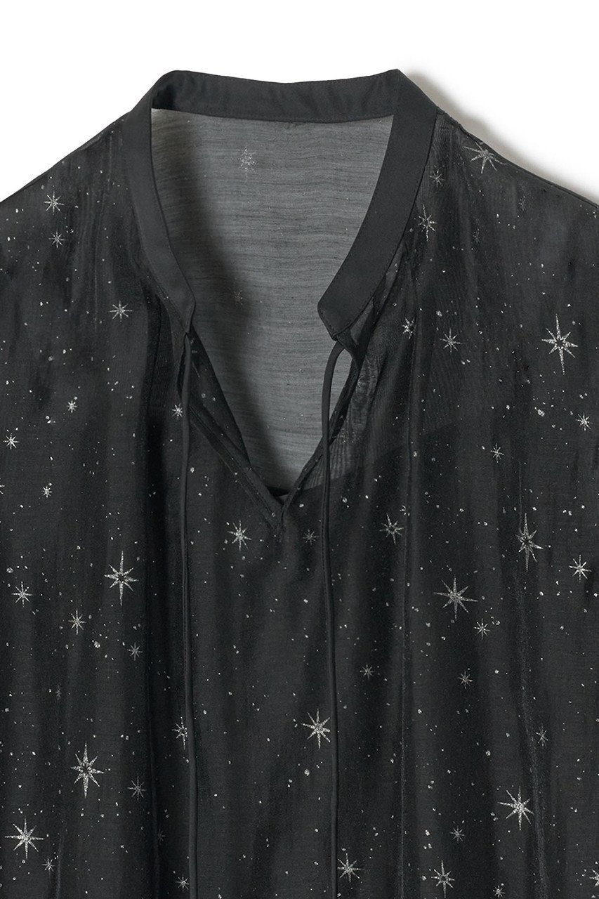 【アナイ/ANAYI】のスターグリッタープリントパフ袖ブラウス 人気、トレンドファッション・服の通販 founy(ファニー) 　ファッション　Fashion　レディースファッション　Ladies' Fashion Online　トップス・カットソー　Tops/Tshirt　シャツ/ブラウス　Shirts/Blouses　アクセサリー　Accessories　オーガンジー　Organdy　キャミソール　Camisole　コレクション　Collection　サテン　Satin　シアー　Sheer　スパンコール　Sequins　スリーブ　Sleeve　パイピング　Piping　フェミニン　Feminine　プリント　Print　リボン　Ribbon　ロング　Long　再入荷　Restock/Back In Stock/Re Arrival　other-3|ID: prp329100004593268 ipo3291000000032613900