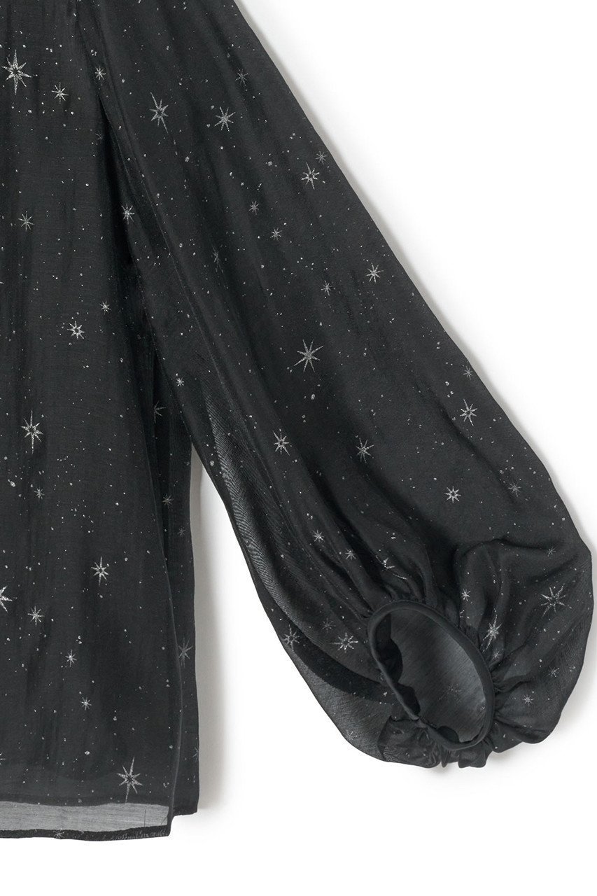 【アナイ/ANAYI】のスターグリッタープリントパフ袖ブラウス 人気、トレンドファッション・服の通販 founy(ファニー) 　ファッション　Fashion　レディースファッション　Ladies' Fashion Online　トップス・カットソー　Tops/Tshirt　シャツ/ブラウス　Shirts/Blouses　アクセサリー　Accessories　オーガンジー　Organdy　キャミソール　Camisole　コレクション　Collection　サテン　Satin　シアー　Sheer　スパンコール　Sequins　スリーブ　Sleeve　パイピング　Piping　フェミニン　Feminine　プリント　Print　リボン　Ribbon　ロング　Long　再入荷　Restock/Back In Stock/Re Arrival　other-4|ID: prp329100004593268 ipo3291000000032613901