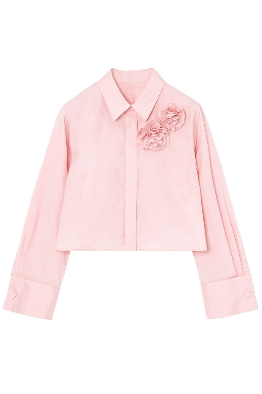 【アナイ/ANAYI】のブロードコサージュ付きブラウス インテリア・キッズ・メンズ・レディースファッション・服の通販 founy(ファニー) 　ファッション　Fashion　レディースファッション　Ladies' Fashion Online　トップス・カットソー　Tops/Tshirt　シャツ/ブラウス　Shirts/Blouses　カフス　Cuffs　クロップド　Cropped　スリーブ　Sleeve　トレンド　Trend　バランス　Balance　フレア　Flare　ブロード　Broad　ロング　Long　再入荷　Restock/Back In Stock/Re Arrival　ライトピンク|ID: prp329100004593271 ipo3291000000032613923