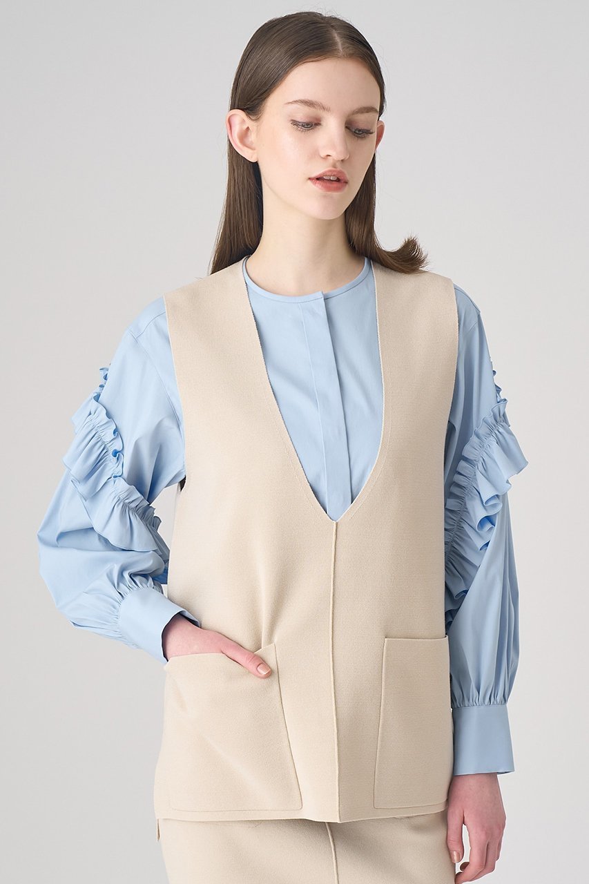 【アナイ/ANAYI】のミラノリブポケットジレ インテリア・キッズ・メンズ・レディースファッション・服の通販 founy(ファニー) 　ファッション　Fashion　レディースファッション　Ladies' Fashion Online　トップス・カットソー　Tops/Tshirt　ニット　Knit Tops　ベスト/ジレ　Gilets/Vests　プルオーバー　Pullover　おすすめ　Recommend　インナー　Inner　カットソー　Cut And Sew　セットアップ　Set Up　タイトスカート　Tight Skirt　タートル　Turtle　ポケット　Pocket　ミラノリブ　Milan Ribs　再入荷　Restock/Back In Stock/Re Arrival　ベージュ|ID: prp329100004593273 ipo3291000000032613939