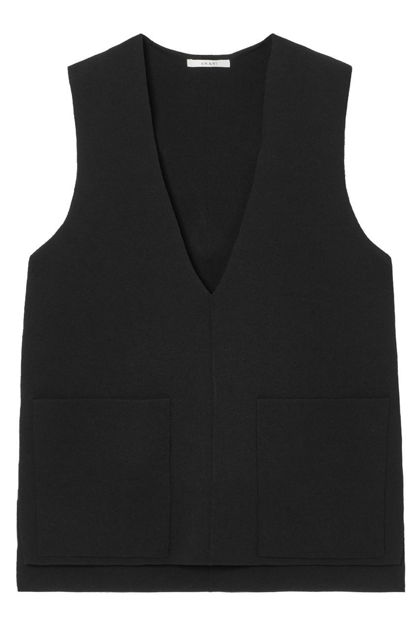 【アナイ/ANAYI】のミラノリブポケットジレ インテリア・キッズ・メンズ・レディースファッション・服の通販 founy(ファニー) 　ファッション　Fashion　レディースファッション　Ladies' Fashion Online　トップス・カットソー　Tops/Tshirt　ニット　Knit Tops　ベスト/ジレ　Gilets/Vests　プルオーバー　Pullover　おすすめ　Recommend　インナー　Inner　カットソー　Cut And Sew　セットアップ　Set Up　タイトスカート　Tight Skirt　タートル　Turtle　ポケット　Pocket　ミラノリブ　Milan Ribs　再入荷　Restock/Back In Stock/Re Arrival　ブラック|ID: prp329100004593273 ipo3291000000032613940