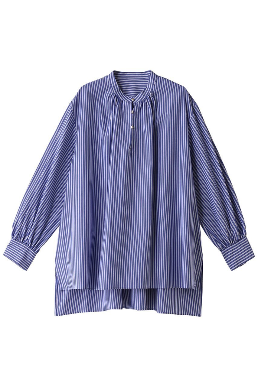 【アナイ/ANAYI】のブロードギャザーチュニックブラウス インテリア・キッズ・メンズ・レディースファッション・服の通販 founy(ファニー) 　ファッション　Fashion　レディースファッション　Ladies' Fashion Online　トップス・カットソー　Tops/Tshirt　シャツ/ブラウス　Shirts/Blouses　おすすめ　Recommend　アクセサリー　Accessories　エレガント 上品　Elegant　スリーブ　Sleeve　トレンド　Trend　ロング　Long　再入荷　Restock/Back In Stock/Re Arrival　ブルー|ID: prp329100004593296 ipo3291000000032614082