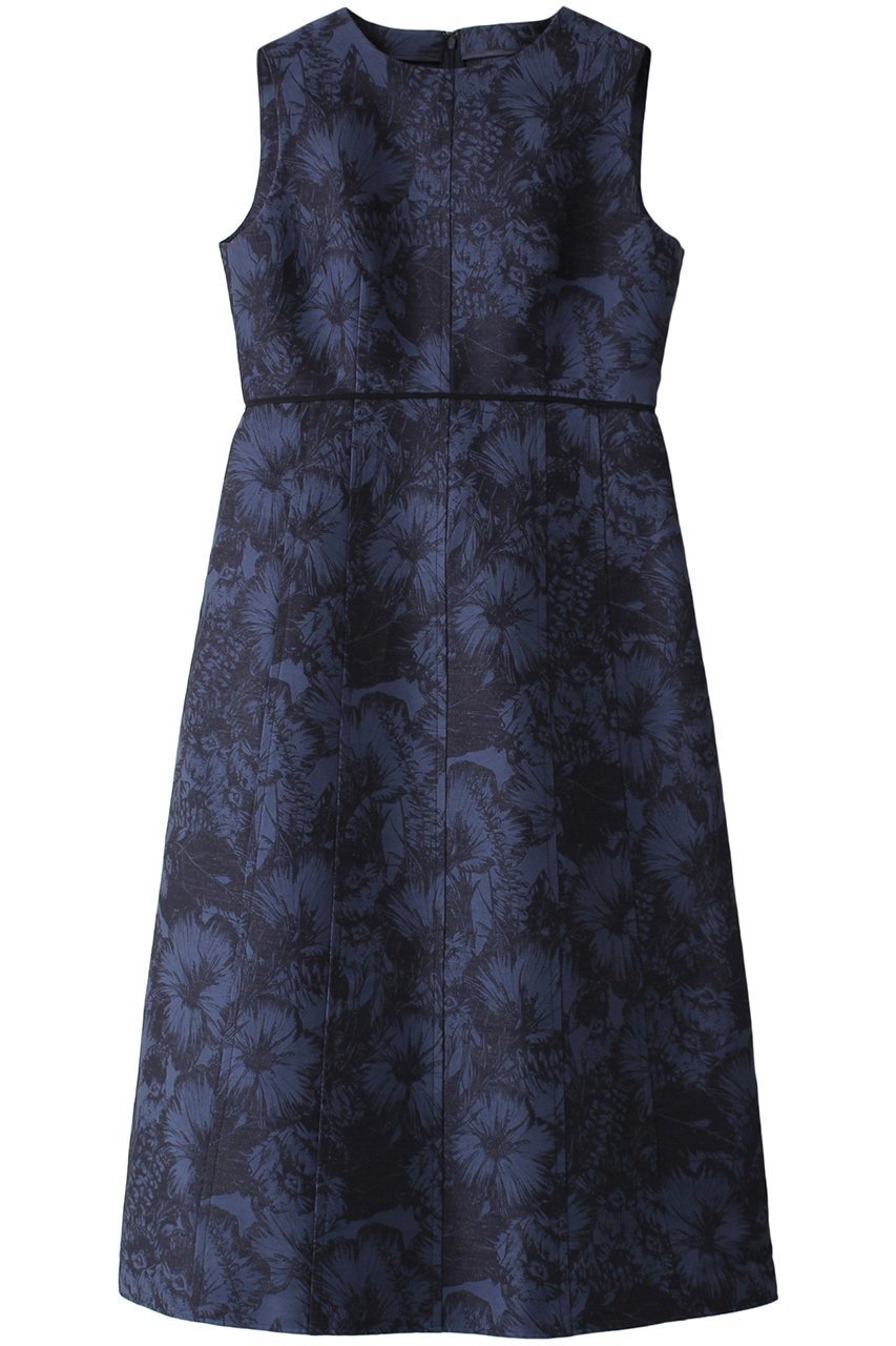 【アナイ/ANAYI】のフラワーデニムタックワンピース インテリア・キッズ・メンズ・レディースファッション・服の通販 founy(ファニー) 　ファッション　Fashion　レディースファッション　Ladies' Fashion Online　ワンピース　Dress　チュニック　Tunic　ジャカード　Jacquard　チュニック　Tunic　デニム　Denim　ノースリーブ　No Sleeve　フラワー　Flower　ロング　Long　エレガント 上品　Elegant　再入荷　Restock/Back In Stock/Re Arrival　ネイビー|ID: prp329100004593301 ipo3291000000032614116