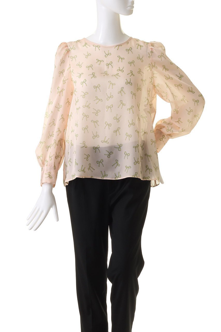 【アナイ/ANAYI】のリボンPTタックスリーブブラウス 人気、トレンドファッション・服の通販 founy(ファニー) 　ファッション　Fashion　レディースファッション　Ladies' Fashion Online　トップス・カットソー　Tops/Tshirt　シャツ/ブラウス　Shirts/Blouses　スリーブ　Sleeve　ダウン　Down　デニム　Denim　ファブリック　Fabric　フェミニン　Feminine　フレア　Flare　プリント　Print　リボン　Ribbon　ロング　Long　エレガント 上品　Elegant　再入荷　Restock/Back In Stock/Re Arrival　other-2|ID: prp329100004593305 ipo3291000000032614140