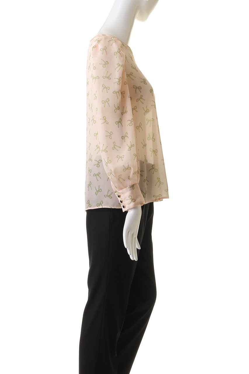【アナイ/ANAYI】のリボンPTタックスリーブブラウス 人気、トレンドファッション・服の通販 founy(ファニー) 　ファッション　Fashion　レディースファッション　Ladies' Fashion Online　トップス・カットソー　Tops/Tshirt　シャツ/ブラウス　Shirts/Blouses　スリーブ　Sleeve　ダウン　Down　デニム　Denim　ファブリック　Fabric　フェミニン　Feminine　フレア　Flare　プリント　Print　リボン　Ribbon　ロング　Long　エレガント 上品　Elegant　再入荷　Restock/Back In Stock/Re Arrival　other-3|ID: prp329100004593305 ipo3291000000032614141