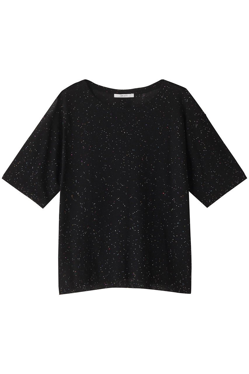 【アナイ/ANAYI】のマルチカラースパングルTプルオーバー インテリア・キッズ・メンズ・レディースファッション・服の通販 founy(ファニー) 　ファッション　Fashion　レディースファッション　Fashion for Women　トップス・カットソー　Cut & Sew Tops　ニット　Knit Tops & Sweaters　カジュアルプルオーバー・ニットトップス　Pullovers & Knit Tops / Casual Pullovers　トレンド　Trend, Trending Now　ファブリック　Fabric, Textile　再入荷　Restock / Back in Stock　ブラック|ID: prp329100004593313 ipo3291000000035052949