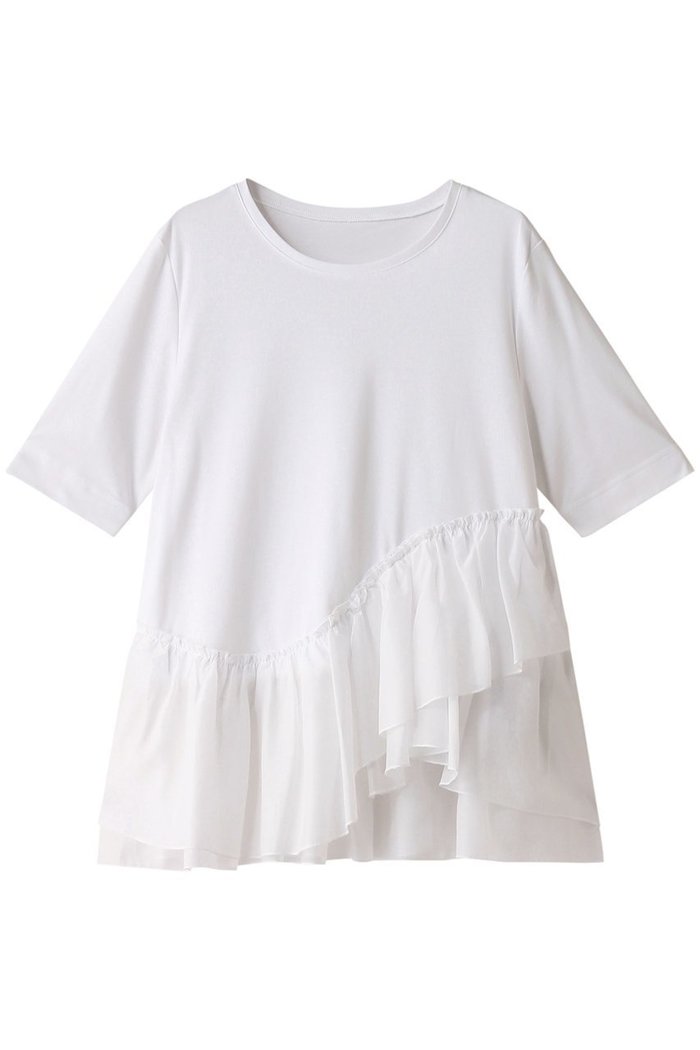 【アナイ/ANAYI】のコットンスムースフリルデザインプルオーバー インテリア・キッズ・メンズ・レディースファッション・服の通販 founy(ファニー) https://founy.com/ ファッション Fashion レディースファッション Fashion for Women トップス・カットソー Cut & Sew Tops シャツ・ブラウス・オフィスカジュアル Elegant Blouses & Button-Ups ロングTシャツ・Tシャツ Longline T-Shirts & Tees カジュアルプルオーバー・ニットトップス Pullovers & Knit Tops / Casual Pullovers カットソー・ベーシックTシャツ Cut-and-Sewn Tops / Stretch Tees & Basics アシンメトリー Asymmetrical Style ショート Short, Short Length スリーブ Sleeve, Long Sleeve / Short Sleeve フリル Frill, Ruffle ランダム Random, Irregular 再入荷 Restock / Back in Stock 半袖 Short Sleeve, Half Sleeve |ID: prp329100004593315 ipo3291000000035058131