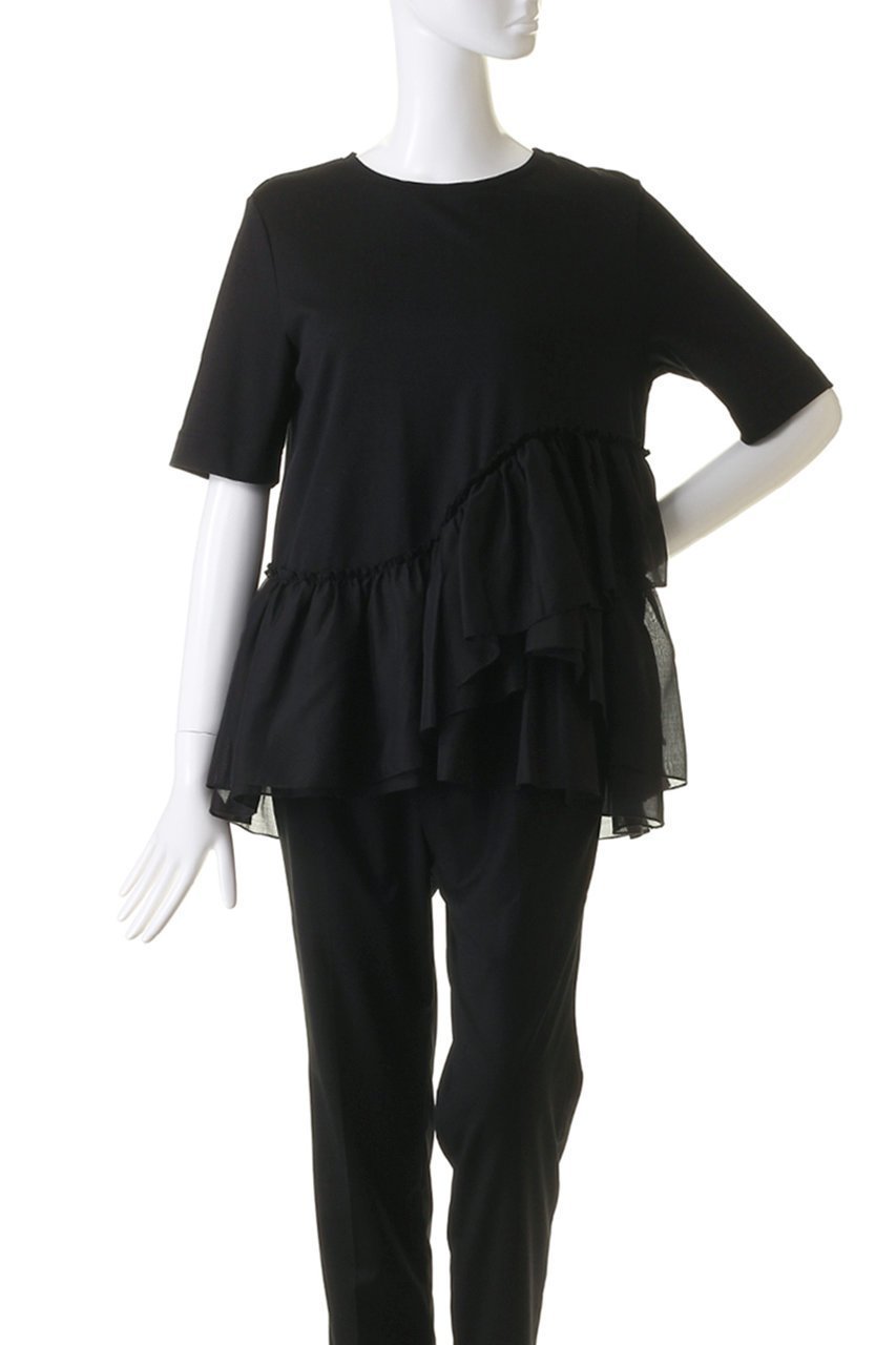 【アナイ/ANAYI】のコットンスムースフリルデザインプルオーバー 人気、トレンドファッション・服の通販 founy(ファニー) ファッション Fashion レディースファッション Fashion for Women トップス・カットソー Cut & Sew Tops シャツ・ブラウス・オフィスカジュアル Elegant Blouses & Button-Ups ロングTシャツ・Tシャツ Longline T-Shirts & Tees カジュアルプルオーバー・ニットトップス Pullovers & Knit Tops / Casual Pullovers カットソー・ベーシックTシャツ Cut-and-Sewn Tops / Stretch Tees & Basics アシンメトリー Asymmetrical Style ショート Short, Short Length スリーブ Sleeve, Long Sleeve / Short Sleeve フリル Frill, Ruffle ランダム Random, Irregular 再入荷 Restock / Back in Stock 半袖 Short Sleeve, Half Sleeve other-2|ID: prp329100004593315 ipo3291000000035058135