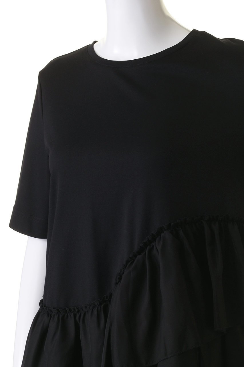 【アナイ/ANAYI】のコットンスムースフリルデザインプルオーバー 人気、トレンドファッション・服の通販 founy(ファニー) ファッション Fashion レディースファッション Fashion for Women トップス・カットソー Cut & Sew Tops シャツ・ブラウス・オフィスカジュアル Elegant Blouses & Button-Ups ロングTシャツ・Tシャツ Longline T-Shirts & Tees カジュアルプルオーバー・ニットトップス Pullovers & Knit Tops / Casual Pullovers カットソー・ベーシックTシャツ Cut-and-Sewn Tops / Stretch Tees & Basics アシンメトリー Asymmetrical Style ショート Short, Short Length スリーブ Sleeve, Long Sleeve / Short Sleeve フリル Frill, Ruffle ランダム Random, Irregular 再入荷 Restock / Back in Stock 半袖 Short Sleeve, Half Sleeve other-5|ID: prp329100004593315 ipo3291000000035058138