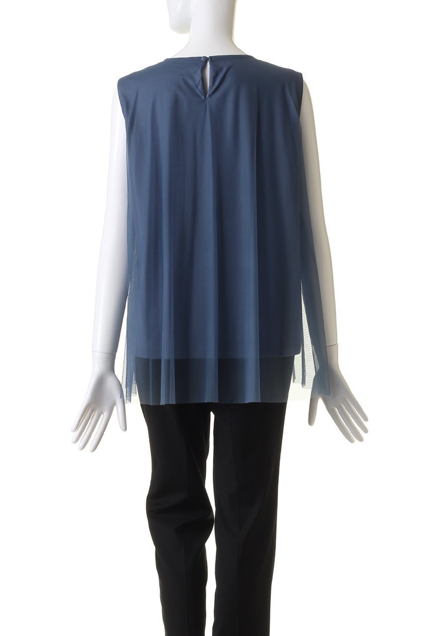 【アナイ/ANAYI】のカットソーチュールドッキングプルオーバー 人気、トレンドファッション・服の通販 founy(ファニー) 　ファッション　Fashion　レディースファッション　Fashion for Women　トップス・カットソー　Cut & Sew Tops　キャミソール&ノースリーブ　Camisoles & Sleeveless Tops　シャツ・ブラウス・オフィスカジュアル　Elegant Blouses & Button-Ups　ロングTシャツ・Tシャツ　Longline T-Shirts & Tees　カジュアルプルオーバー・ニットトップス　Pullovers & Knit Tops / Casual Pullovers　カットソー・ベーシックTシャツ　Cut-and-Sewn Tops / Stretch Tees & Basics　キャミソール　Camisole, Spaghetti Strap Top　ギャザー　Gathered, Ruffled　シアー　Sheer, See-Through　シンプル　Simple, Minimal　タンク　Tank Top, Sleeveless Top　チュール　Tulip, Tulip Motif　ノースリーブ　Sleeveless, No-Sleeve　フレア　Flare, Flared　再入荷　Restock / Back in Stock　other-4|ID: prp329100004593316 ipo3291000000035054477