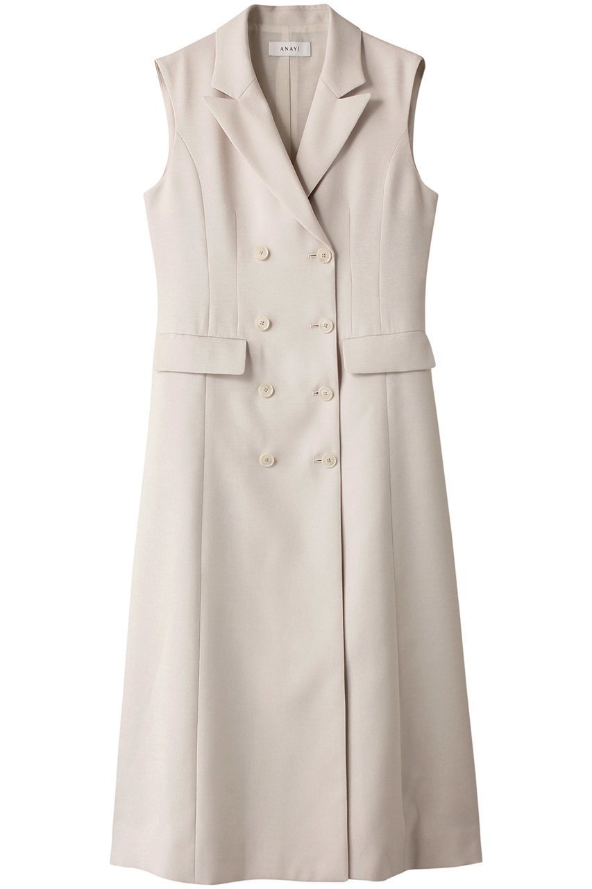 【アナイ/ANAYI】のリネンライクジレワンピース 人気、トレンドファッション・服の通販 founy(ファニー) 　ファッション　Fashion　レディースファッション　Fashion for Women　アウター　Coat / Outerwear Collection　ワンピース　Dresses　チュニック　Tunic Tops & Dresses　チュニック　Tunic, Long Top　テーラード　Tailored, Tailored Fit　フィット　Fit, Slim Fit　マニッシュ　Mannish, Boyish　ロング　Long, Long-Length　エレガント 上品　Elegant　再入荷　Restock / Back in Stock　 other-1|ID: prp329100004593319 ipo3291000000035051546