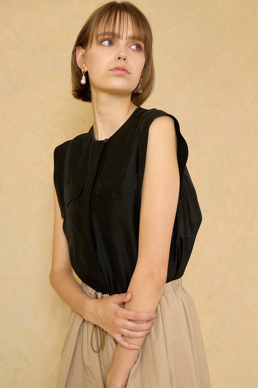 【アナイ/ANAYI】のシアーテンセルポケット付きブラウス 人気、トレンドファッション・服の通販 founy(ファニー) 　ファッション　Fashion　レディースファッション　Ladies' Fashion Online　トップス・カットソー　Tops/Tshirt　シャツ/ブラウス　Shirts/Blouses　イエロー　Yellow　エレガント 上品　Elegant　オーガンジー　Organdy　サマー　Summer　シアー　Sheer　ショルダー　Shoulder　ショート　Short　スリーブ　Sleeve　セットアップ　Set Up　ノースリーブ　No Sleeve　フレア　Flare　ブルゾン　Blouson　プリント　Print　ポケット　Pocket　ワーク　Work　再入荷　Restock/Back In Stock/Re Arrival　夏　Summer　other-5|ID: prp329100004593320 ipo3291000000032614247