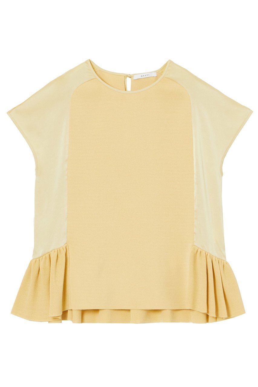 【アナイ/ANAYI】の布帛コンビフリルヘムプルオーバー インテリア・キッズ・メンズ・レディースファッション・服の通販 founy(ファニー) 　ファッション　Fashion　レディースファッション　Fashion for Women　トップス・カットソー　Cut & Sew Tops　シャツ・ブラウス・オフィスカジュアル　Elegant Blouses & Button-Ups　カジュアルプルオーバー・ニットトップス　Pullovers & Knit Tops / Casual Pullovers　イエロー　Yellow　サマー　Summer, Summer Style　ショート　Short, Short Length　スリーブ　Sleeve, Long Sleeve / Short Sleeve　セットアップ　Set-Up, Coordinated Outfit　タイトスカート　Pencil Skirt, Tight Skirt　ドッキング　Docking, Mixed Material　フリル　Frill, Ruffle　ブルゾン　Blouson, Bomber Jacket　プリント　Print, Printed Pattern　リボン　Ribbon, Bow　再入荷　Restock / Back in Stock　おすすめ　Recommended / Our Picks　夏　Summer　イエロー|ID: prp329100004593322 ipo3291000000035051727