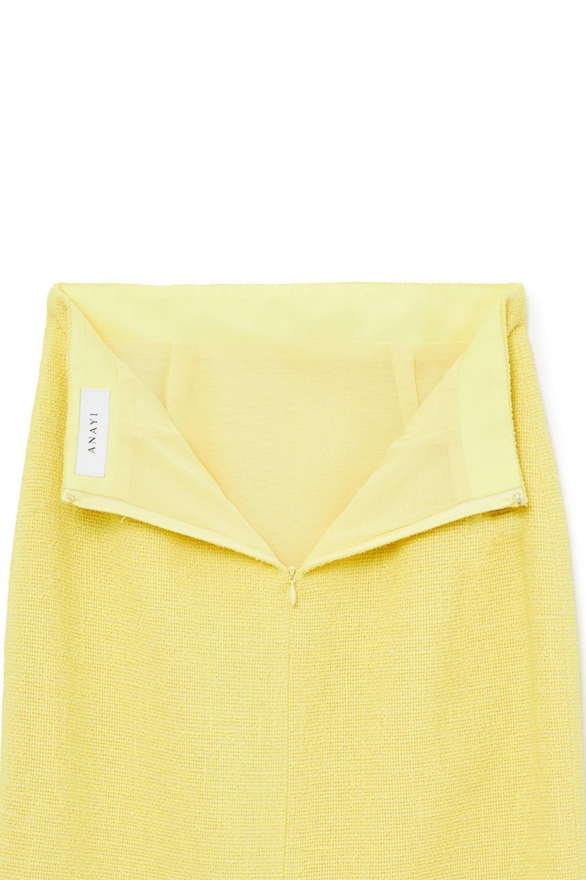 【アナイ/ANAYI】のカールヤーンツイードタイトスカート 人気、トレンドファッション・服の通販 founy(ファニー) 　ファッション　Fashion　レディースファッション　Ladies' Fashion Online　スカート　Skirt　イエロー　Yellow　サマー　Summer　セットアップ　Set Up　フリンジ　Fringe　ブルゾン　Blouson　プリント　Print　メッシュ　Mesh　再入荷　Restock/Back In Stock/Re Arrival　夏　Summer　other-4|ID: prp329100004593324 ipo3291000000032614274