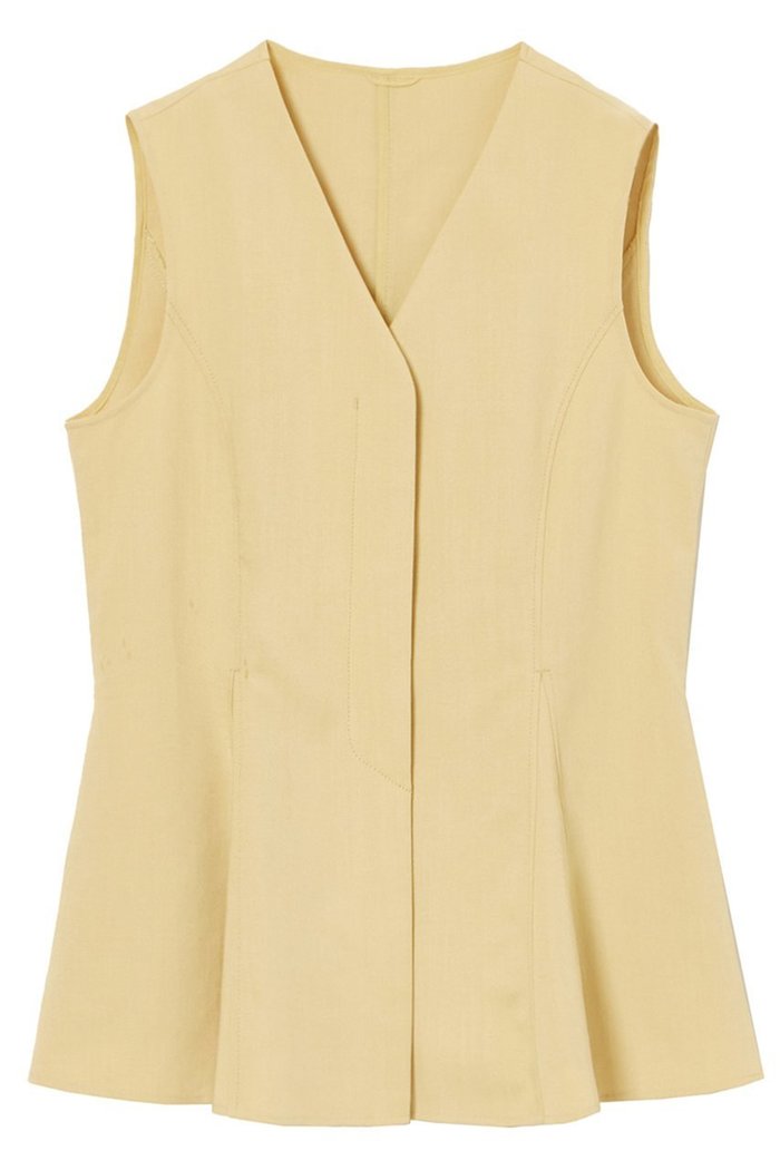 【アナイ/ANAYI】のシャンブレーペプラムジレ インテリア・キッズ・メンズ・レディースファッション・服の通販 founy(ファニー) https://founy.com/ ファッション Fashion レディースファッション Ladies' Fashion Online アウター Coat Outerwear ジャケット Jackets イエロー Yellow オックス Ox サマー Summer シャンブレー Chambray シンプル Simple ジャケット Jacket セットアップ Set Up バランス Balance ブルゾン Blouson プリント Print プリーツ Pleats ベスト Vest ボトム Bottom ポケット Pocket マキシ Maxi 再入荷 Restock/Back In Stock/Re Arrival おすすめ Recommend 夏 Summer |ID: prp329100004593325 ipo3291000000032614278