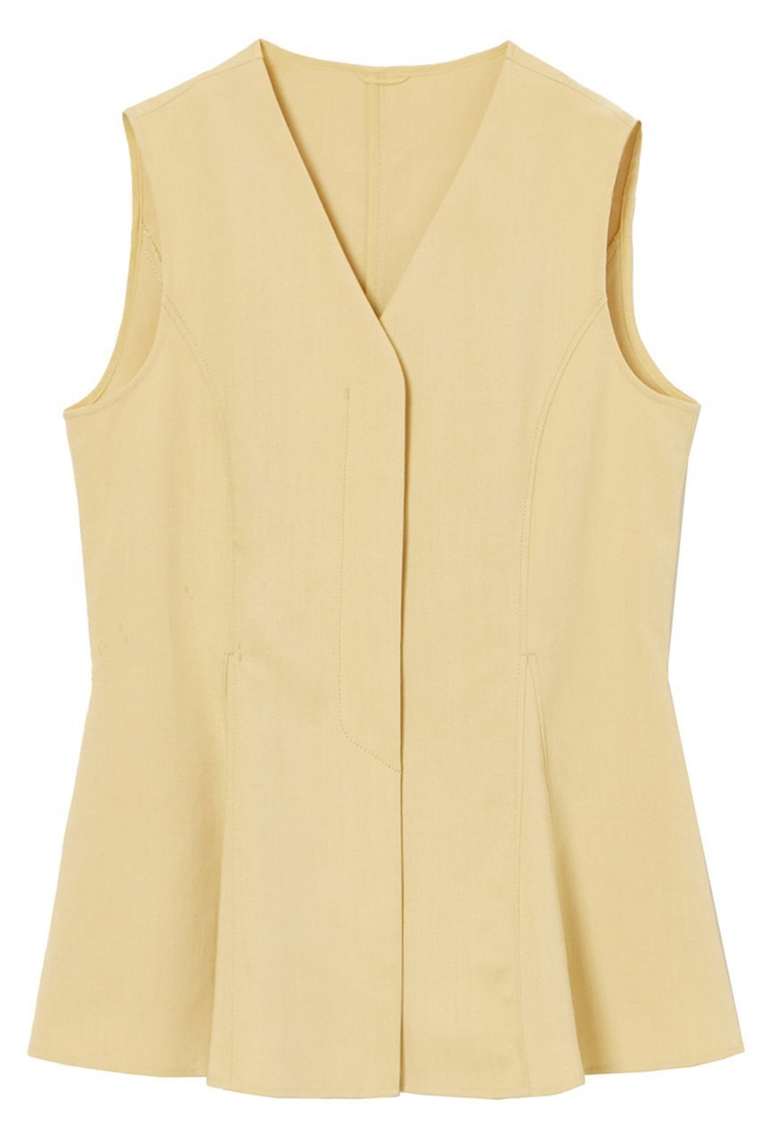 【アナイ/ANAYI】のシャンブレーペプラムジレ インテリア・キッズ・メンズ・レディースファッション・服の通販 founy(ファニー) 　ファッション　Fashion　レディースファッション　Ladies' Fashion Online　アウター　Coat Outerwear　ジャケット　Jackets　イエロー　Yellow　オックス　Ox　サマー　Summer　シャンブレー　Chambray　シンプル　Simple　ジャケット　Jacket　セットアップ　Set Up　バランス　Balance　ブルゾン　Blouson　プリント　Print　プリーツ　Pleats　ベスト　Vest　ボトム　Bottom　ポケット　Pocket　マキシ　Maxi　再入荷　Restock/Back In Stock/Re Arrival　おすすめ　Recommend　夏　Summer　イエロー|ID: prp329100004593325 ipo3291000000032614279
