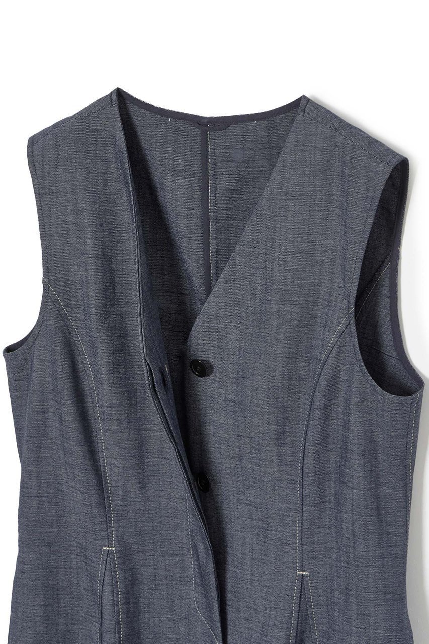 【アナイ/ANAYI】のシャンブレーペプラムジレ 人気、トレンドファッション・服の通販 founy(ファニー) 　ファッション　Fashion　レディースファッション　Ladies' Fashion Online　アウター　Coat Outerwear　ジャケット　Jackets　イエロー　Yellow　オックス　Ox　サマー　Summer　シャンブレー　Chambray　シンプル　Simple　ジャケット　Jacket　セットアップ　Set Up　バランス　Balance　ブルゾン　Blouson　プリント　Print　プリーツ　Pleats　ベスト　Vest　ボトム　Bottom　ポケット　Pocket　マキシ　Maxi　再入荷　Restock/Back In Stock/Re Arrival　おすすめ　Recommend　夏　Summer　other-3|ID: prp329100004593325 ipo3291000000032614282