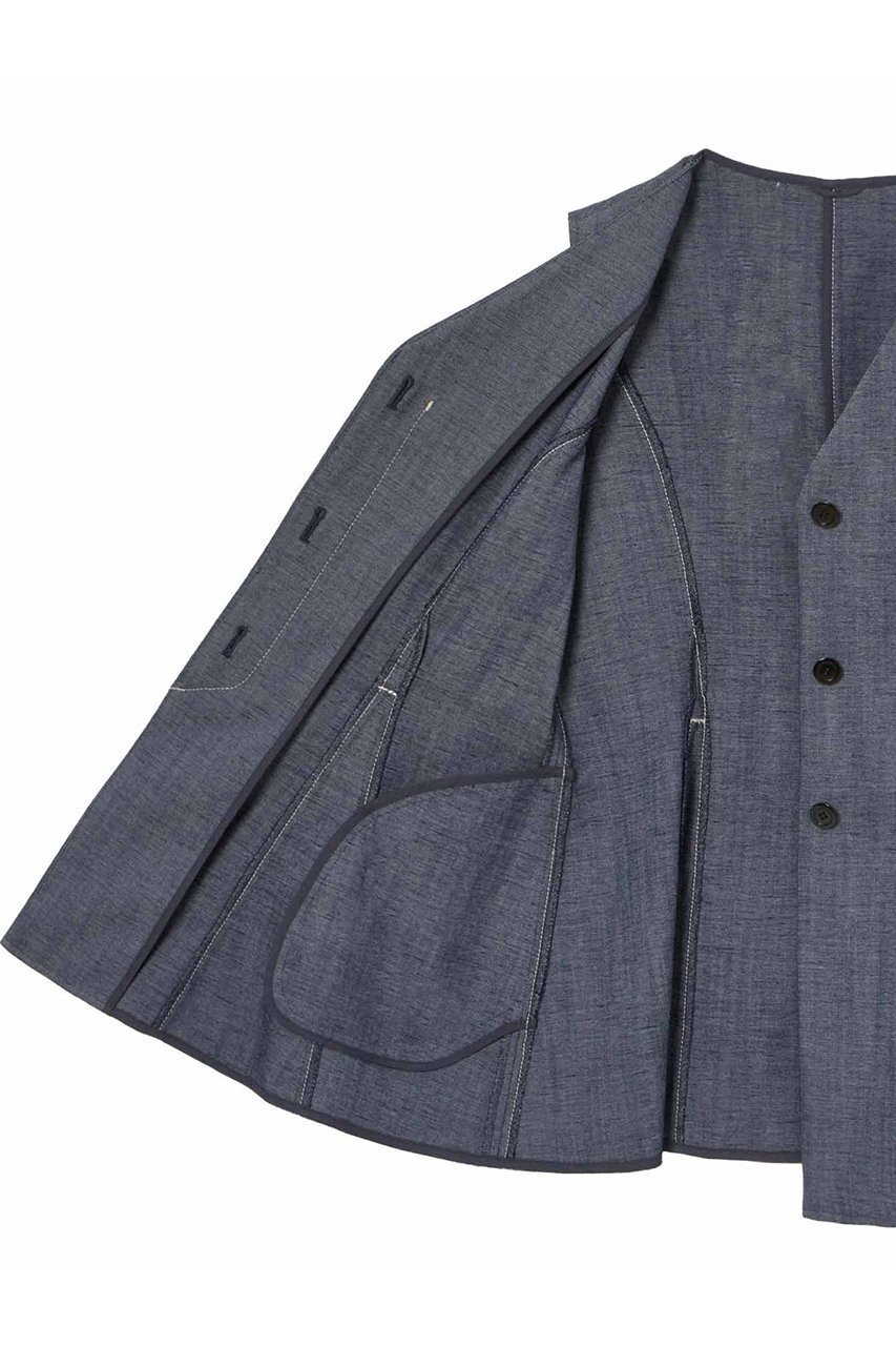 【アナイ/ANAYI】のシャンブレーペプラムジレ 人気、トレンドファッション・服の通販 founy(ファニー) 　ファッション　Fashion　レディースファッション　Ladies' Fashion Online　アウター　Coat Outerwear　ジャケット　Jackets　イエロー　Yellow　オックス　Ox　サマー　Summer　シャンブレー　Chambray　シンプル　Simple　ジャケット　Jacket　セットアップ　Set Up　バランス　Balance　ブルゾン　Blouson　プリント　Print　プリーツ　Pleats　ベスト　Vest　ボトム　Bottom　ポケット　Pocket　マキシ　Maxi　再入荷　Restock/Back In Stock/Re Arrival　おすすめ　Recommend　夏　Summer　other-5|ID: prp329100004593325 ipo3291000000032614284