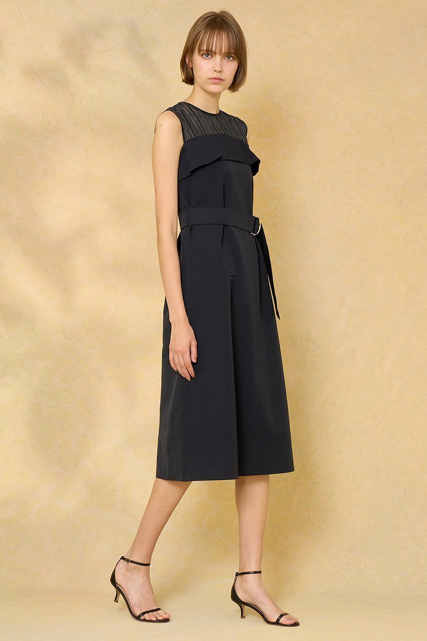 【アナイ/ANAYI】のシアーストライプ切り替えフレアワンピース 人気、トレンドファッション・服の通販 founy(ファニー) 　ファッション　Fashion　レディースファッション　Fashion for Women　ワンピース　Dresses　チュニック　Tunic Tops & Dresses　イエロー　Yellow　サマー　Summer, Summer Style　シャドー　Shadow, Subtle Pattern　ストライプ　Stripe, Striped Pattern　ストレッチ　Stretch, Stretchy Fabric　セットアップ　Set-Up, Coordinated Outfit　チュニック　Tunic, Long Top　ドッキング　Docking, Mixed Material　ノースリーブ　Sleeveless, No-Sleeve　ビスチェ　Bustier, Corset Top　フレア　Flare, Flared　ブルゾン　Blouson, Bomber Jacket　プリント　Print, Printed Pattern　ランダム　Random, Irregular　リネン　Linen, Linen Fabric　再入荷　Restock / Back in Stock　夏　Summer　other-6|ID: prp329100004593327 ipo3291000000035053045