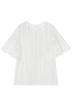 【アナイ/ANAYI】のシアーストライプフリル袖ブラウス 人気、トレンドファッション・服の通販 founy(ファニー) ファッション Fashion レディースファッション Fashion for Women トップス・カットソー Cut & Sew Tops シャツ・ブラウス・オフィスカジュアル Elegant Blouses & Button-Ups ボリューム袖・フリルスリーブブラウス Voluminous & Ruffle Sleeves / Puffy Sleeve Tops イエロー Yellow キャミソール Camisole, Spaghetti Strap Top サマー Summer, Summer Style シャドー Shadow, Subtle Pattern ショート Short, Short Length ストライプ Stripe, Striped Pattern スリーブ Sleeve, Long Sleeve / Short Sleeve セットアップ Set-Up, Coordinated Outfit ビスチェ Bustier, Corset Top ブルゾン Blouson, Bomber Jacket プリント Print, Printed Pattern ランダム Random, Irregular レース Lace, Lace Fabric 再入荷 Restock / Back in Stock 夏 Summer thumbnail ホワイト|ID: prp329100004593328 ipo3291000000035052461