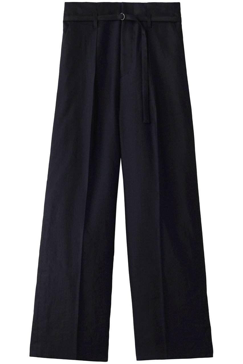 【アナイ/ANAYI】のリネンストレッチワイドパンツ インテリア・キッズ・メンズ・レディースファッション・服の通販 founy(ファニー) 　ファッション　Fashion　レディースファッション　Fashion for Women　パンツ　Pants & Trousers　イエロー　Yellow　イタリア　Italy　サマー　Summer, Summer Style　ジャケット　Jacket, Outerwear　セットアップ　Set-Up, Coordinated Outfit　ダブル　Double, Double-Breasted　バランス　Balance, Style Balance　ブルゾン　Blouson, Bomber Jacket　プリント　Print, Printed Pattern　リネン　Linen, Linen Fabric　ワイド　Wide, Wide Fit　再入荷　Restock / Back in Stock　おすすめ　Recommended / Our Picks　夏　Summer　ネイビー|ID: prp329100004593329 ipo3291000000035051762