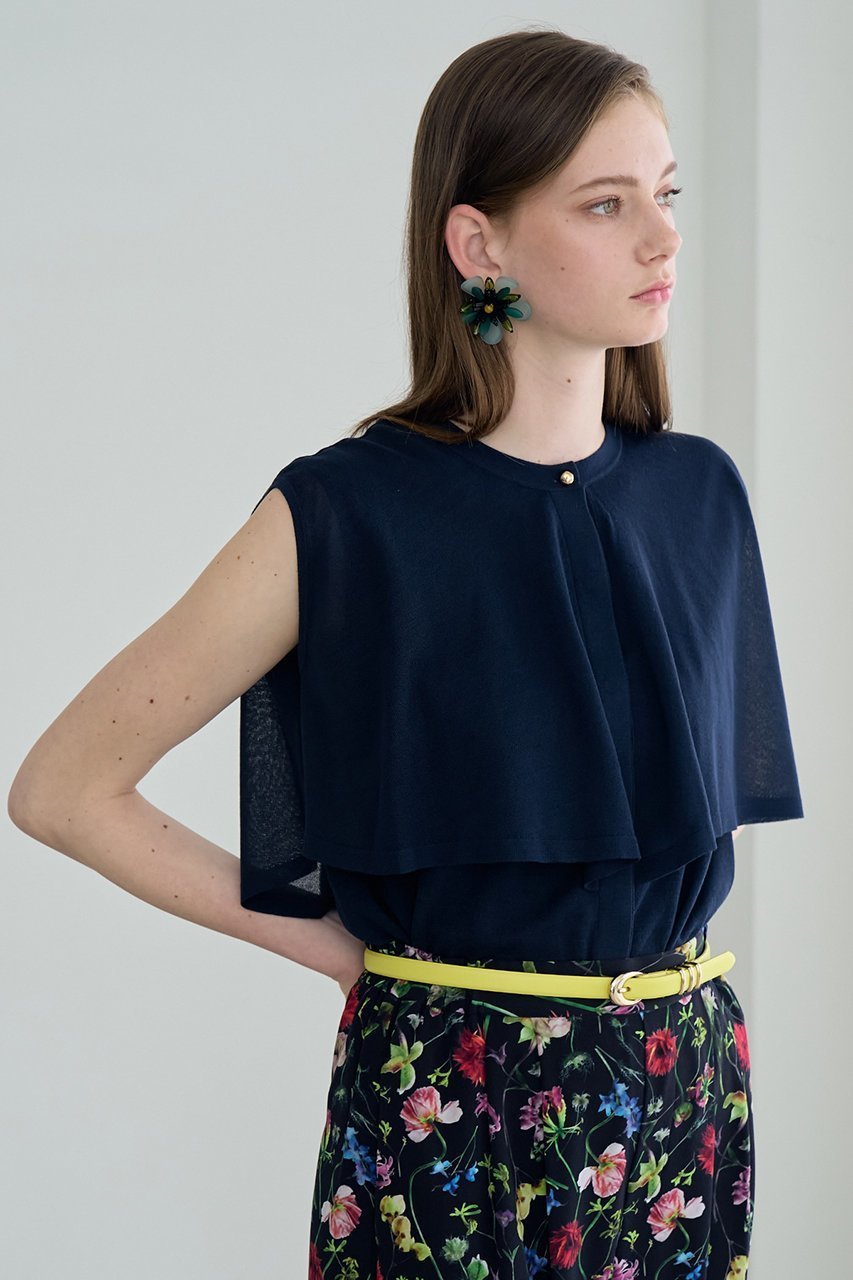 【アナイ/ANAYI】のフラップニット ブラウス 人気、トレンドファッション・服の通販 founy(ファニー) 　ファッション　Fashion　レディースファッション　Ladies' Fashion Online　トップス・カットソー　Tops/Tshirt　ニット　Knit Tops　キャミソール / ノースリーブ　No Sleeves　シャツ/ブラウス　Shirts/Blouses　ノースリーブ　No Sleeve　フラップ　Flap　フラワー　Flower　ミドル　Middle　再入荷　Restock/Back In Stock/Re Arrival　other-4|ID: prp329100004593334 ipo3291000000032614359