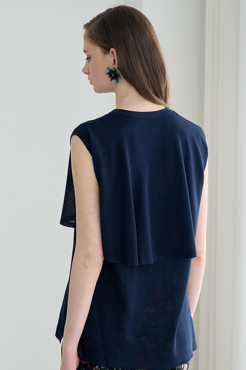 【アナイ/ANAYI】のフラップニット ブラウス 人気、トレンドファッション・服の通販 founy(ファニー) 　ファッション　Fashion　レディースファッション　Ladies' Fashion Online　トップス・カットソー　Tops/Tshirt　ニット　Knit Tops　キャミソール / ノースリーブ　No Sleeves　シャツ/ブラウス　Shirts/Blouses　ノースリーブ　No Sleeve　フラップ　Flap　フラワー　Flower　ミドル　Middle　再入荷　Restock/Back In Stock/Re Arrival　other-6|ID: prp329100004593334 ipo3291000000032614361