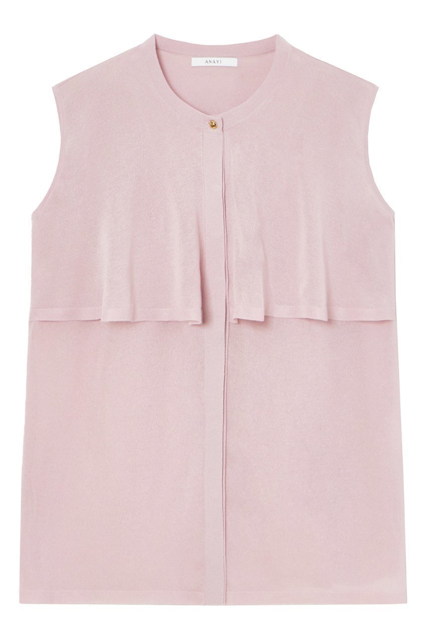 【アナイ/ANAYI】のフラップニット ブラウス インテリア・キッズ・メンズ・レディースファッション・服の通販 founy(ファニー) 　ファッション　Fashion　レディースファッション　Fashion for Women　トップス・カットソー　Cut & Sew Tops　ニット　Knit Tops & Sweaters　キャミソール&ノースリーブ　Camisoles & Sleeveless Tops　シャツ・ブラウス・オフィスカジュアル　Elegant Blouses & Button-Ups　ノースリーブ　Sleeveless, No-Sleeve　フラップ　Flap, Flap Pocket　フラワー　Flower, Floral　ミドル　Middle Length, Mid Height　再入荷　Restock / Back in Stock　ピンク|ID: prp329100004593334 ipo3291000000035051783