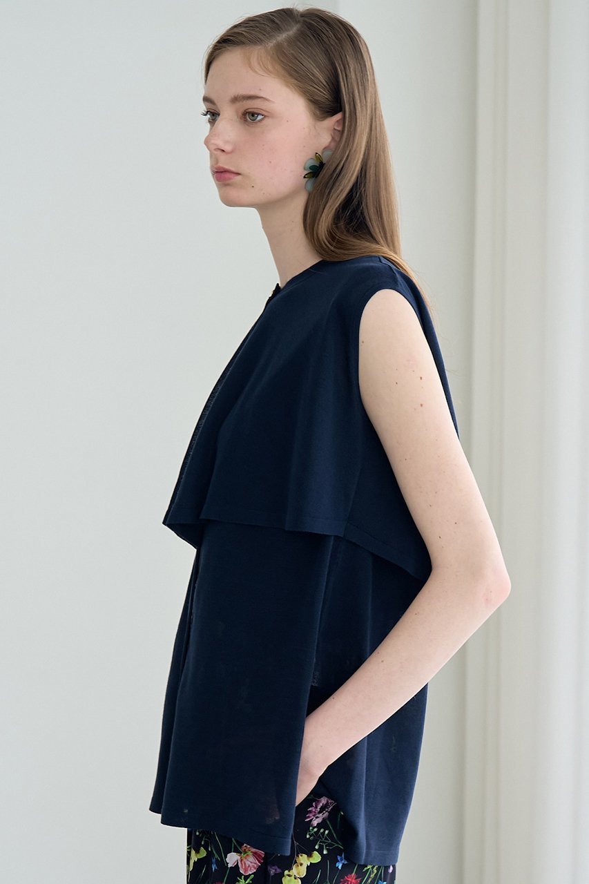 【アナイ/ANAYI】のフラップニット ブラウス 人気、トレンドファッション・服の通販 founy(ファニー) 　ファッション　Fashion　レディースファッション　Fashion for Women　トップス・カットソー　Cut & Sew Tops　ニット　Knit Tops & Sweaters　キャミソール&ノースリーブ　Camisoles & Sleeveless Tops　シャツ・ブラウス・オフィスカジュアル　Elegant Blouses & Button-Ups　ノースリーブ　Sleeveless, No-Sleeve　フラップ　Flap, Flap Pocket　フラワー　Flower, Floral　ミドル　Middle Length, Mid Height　再入荷　Restock / Back in Stock　other-5|ID: prp329100004593334 ipo3291000000035051795