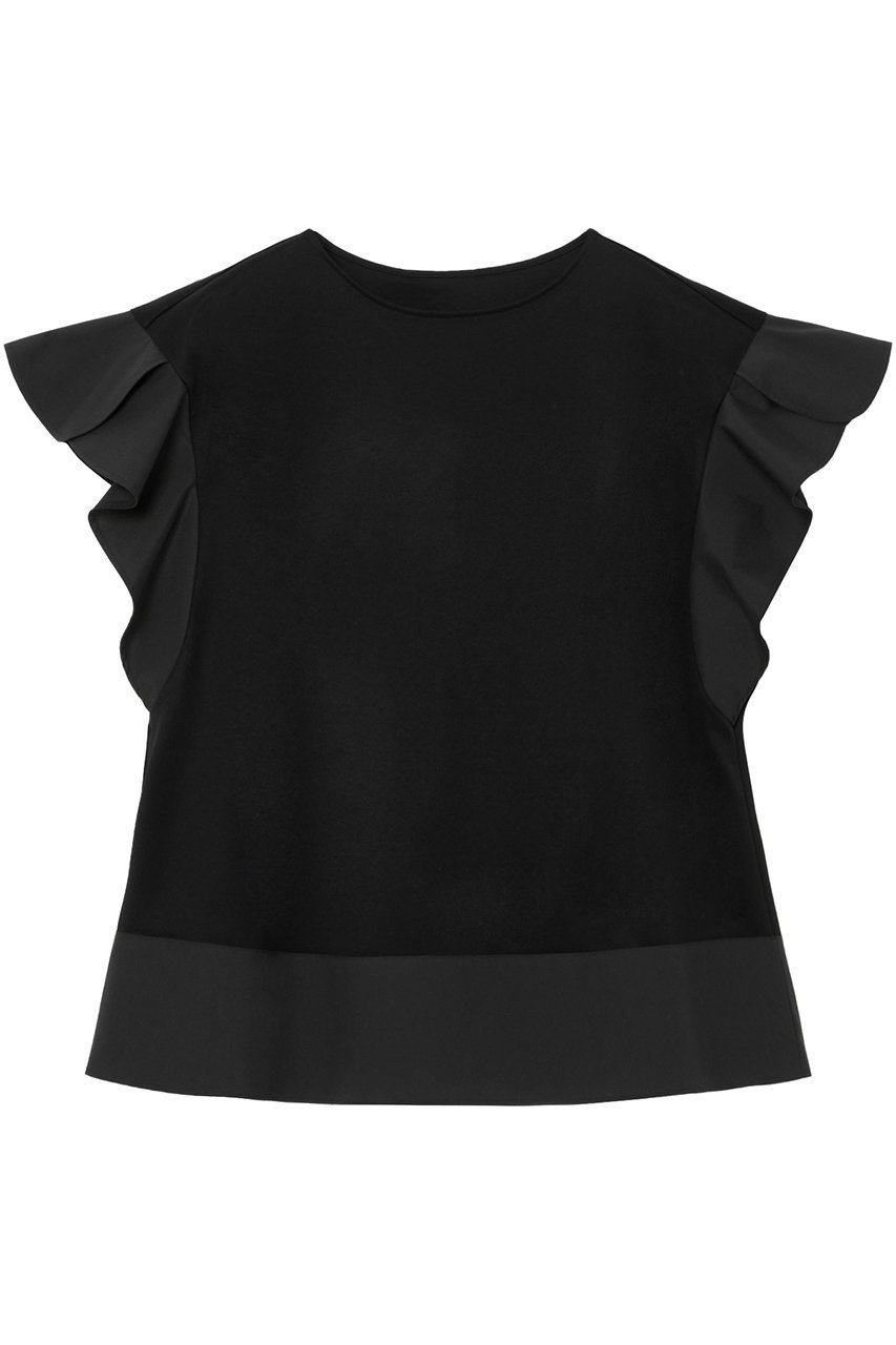 【アナイ/ANAYI】のコットンスムースフリルスリーブ プルオーバー インテリア・キッズ・メンズ・レディースファッション・服の通販 founy(ファニー) ファッション Fashion レディースファッション Fashion for Women トップス・カットソー Cut & Sew Tops シャツ・ブラウス・オフィスカジュアル Elegant Blouses & Button-Ups ロングTシャツ・Tシャツ Longline T-Shirts & Tees カジュアルプルオーバー・ニットトップス Pullovers & Knit Tops / Casual Pullovers カットソー・ベーシックTシャツ Cut-and-Sewn Tops / Stretch Tees & Basics カットソー Cut and Sewn Top コンパクト Compact, Small Size ショート Short, Short Length スリーブ Sleeve, Long Sleeve / Short Sleeve フラワー Flower, Floral フレア Flare, Flared ブロード Broadcloth, Fine Cotton 再入荷 Restock / Back in Stock ブラック|ID: prp329100004593336 ipo3291000000035051823