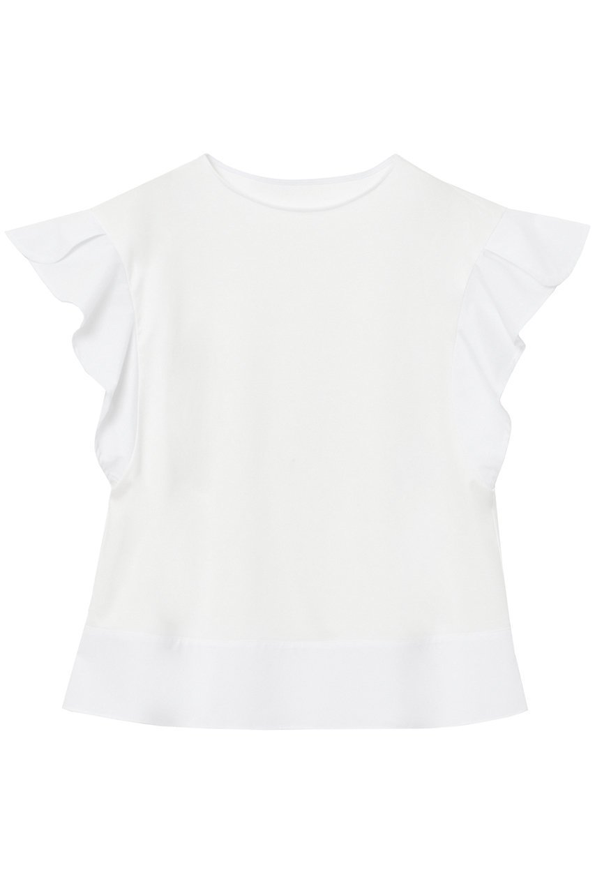 【アナイ/ANAYI】のコットンスムースフリルスリーブ プルオーバー 人気、トレンドファッション・服の通販 founy(ファニー) 　ファッション　Fashion　レディースファッション　Fashion for Women　トップス・カットソー　Cut & Sew Tops　シャツ・ブラウス・オフィスカジュアル　Elegant Blouses & Button-Ups　ロングTシャツ・Tシャツ　Longline T-Shirts & Tees　カジュアルプルオーバー・ニットトップス　Pullovers & Knit Tops / Casual Pullovers　カットソー・ベーシックTシャツ　Cut-and-Sewn Tops / Stretch Tees & Basics　カットソー　Cut and Sewn Top　コンパクト　Compact, Small Size　ショート　Short, Short Length　スリーブ　Sleeve, Long Sleeve / Short Sleeve　フラワー　Flower, Floral　フレア　Flare, Flared　ブロード　Broadcloth, Fine Cotton　再入荷　Restock / Back in Stock　 other-1|ID: prp329100004593336 ipo3291000000036139119