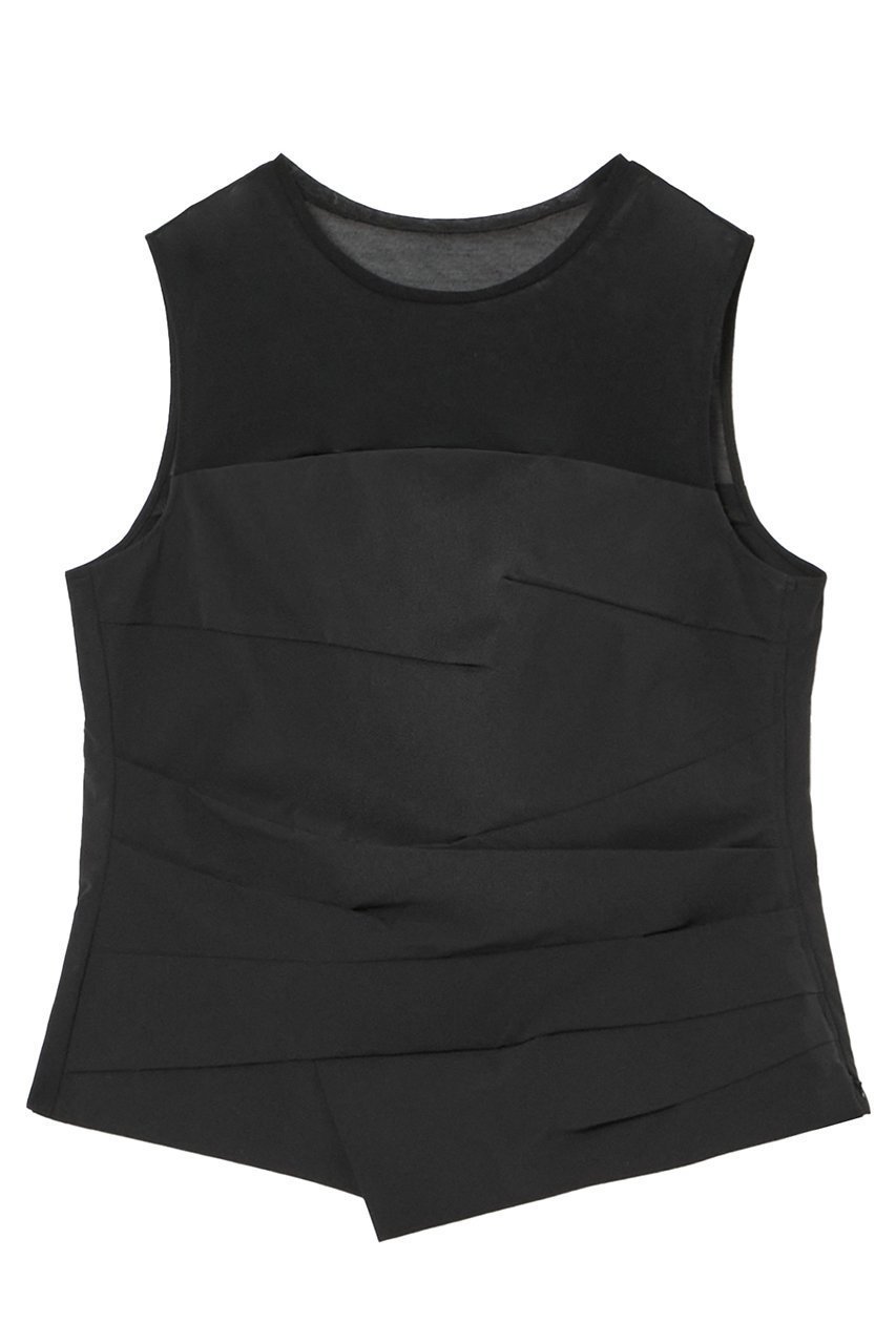 【アナイ/ANAYI】のカットソーコンビタフタビスチェ ブラウス インテリア・キッズ・メンズ・レディースファッション・服の通販 founy(ファニー) 　ファッション　Fashion　レディースファッション　Ladies' Fashion Online　トップス・カットソー　Tops/Tshirt　キャミソール / ノースリーブ　No Sleeves　シャツ/ブラウス　Shirts/Blouses　カットソー　Cut and Sewn　ビスチェ　Bustier　おすすめ　Recommend　アシンメトリー　Asymmetry　ジャージー　Jersey　ストレッチ　Stretch　ノースリーブ　No Sleeve　ビスチェ　Bustier　フラワー　Flower　ランダム　Random　再入荷　Restock/Back In Stock/Re Arrival　ブラック|ID: prp329100004593337 ipo3291000000032614378
