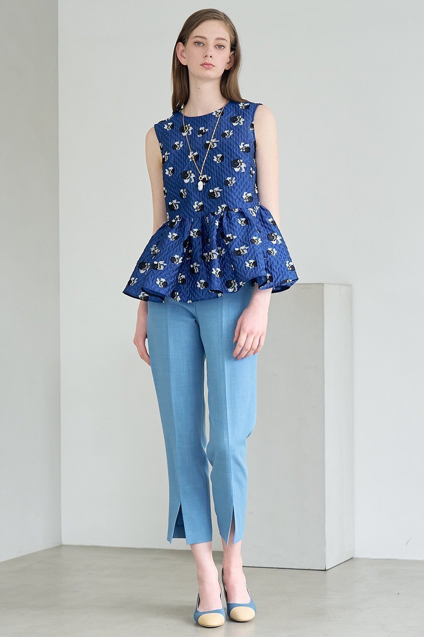 【アナイ/ANAYI】のフラワージャガードペプラム ブラウス 人気、トレンドファッション・服の通販 founy(ファニー) 　ファッション　Fashion　レディースファッション　Ladies' Fashion Online　トップス・カットソー　Tops/Tshirt　キャミソール / ノースリーブ　No Sleeves　シャツ/ブラウス　Shirts/Blouses　ノースリーブ　No Sleeve　フラワー　Flower　ペプラム　Peplum　再入荷　Restock/Back In Stock/Re Arrival　別注　Special Order　other-7|ID: prp329100004593339 ipo3291000000032614401
