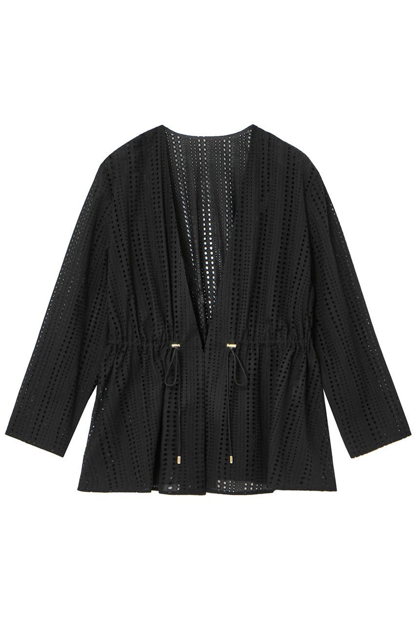 【アナイ/ANAYI】のレース刺繍ストリング ジャケット インテリア・キッズ・メンズ・レディースファッション・服の通販 founy(ファニー) 　ファッション　Fashion　レディースファッション　Ladies' Fashion Online　アウター　Coat Outerwear　ジャケット　Jackets　おすすめ　Recommend　グラデーション　Gradation　ジャケット　Jacket　ストライプ　Stripe　ストリング　String　セットアップ　Set Up　ドット　Dot　フラワー　Flower　ペプラム　Peplum　モダン　Modern　レース　Race　ワーク　Work　再入荷　Restock/Back In Stock/Re Arrival　ブラック|ID: prp329100004593340 ipo3291000000032614405