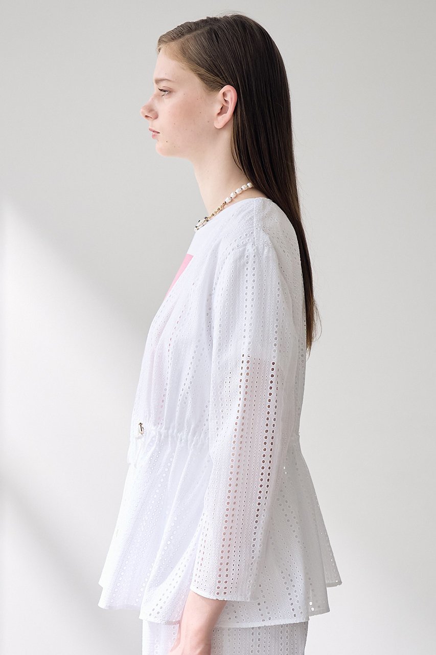 【アナイ/ANAYI】のレース刺繍ストリング ジャケット 人気、トレンドファッション・服の通販 founy(ファニー) 　ファッション　Fashion　レディースファッション　Fashion for Women　アウター　Coat / Outerwear Collection　レディースジャケット・軽アウター　Jackets　おすすめ　Recommended / Our Picks　グラデーション　Gradient, Ombre　ジャケット　Jacket, Outerwear　ストライプ　Stripe, Striped Pattern　ストリング　String, Drawstring　セットアップ　Set-Up, Coordinated Outfit　ドット　Polka Dot, Dot Pattern　フラワー　Flower, Floral　ペプラム　Peplum, Flared Hem　モダン　Modern, Contemporary　レース　Lace, Lace Fabric　ワーク　Workwear, Utility Style　other-7|ID: prp329100004593340 ipo3291000000036028472