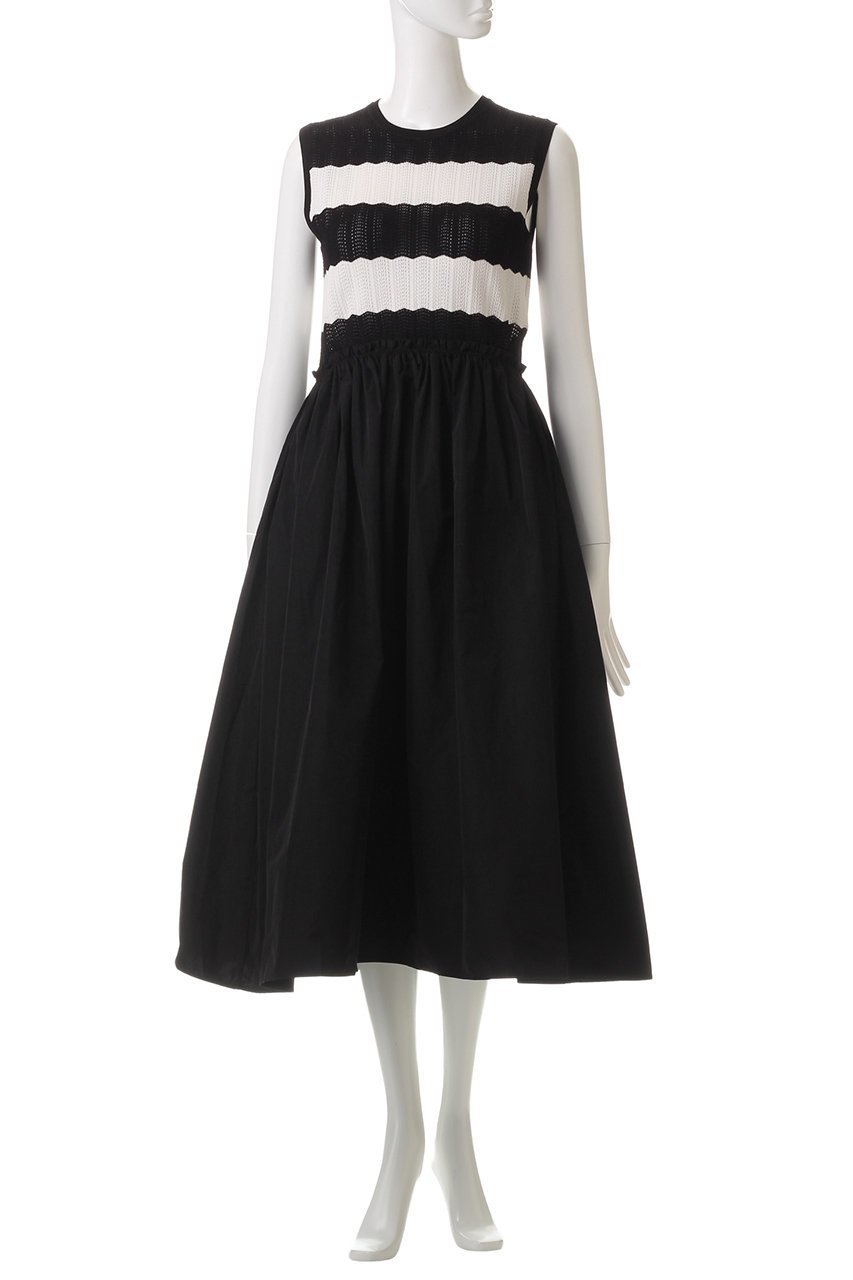 【アナイ/ANAYI】のレーシーニットドッキング ワンピース 人気、トレンドファッション・服の通販 founy(ファニー) 　ファッション　Fashion　レディースファッション　Fashion for Women　ワンピース　Dresses　チュニック　Tunic Tops & Dresses　カーディガン　Cardigan, Knitwear　ジャケット　Jacket, Outerwear　チュニック　Tunic, Long Top　ドッキング　Docking, Mixed Material　フレア　Flare, Flared　ボーダー　Border, Stripe　モノトーン　Monotone, Black and White　レース　Lace, Lace Fabric　再入荷　Restock / Back in Stock　other-2|ID: prp329100004593342 ipo3291000000035058305