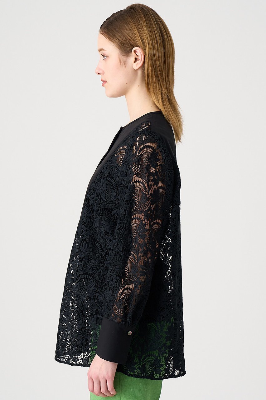 【アナイ/ANAYI】のフラワーケミカルレースクルーブラウス 人気、トレンドファッション・服の通販 founy(ファニー) 　ファッション　Fashion　レディースファッション　Ladies' Fashion Online　トップス・カットソー　Tops/Tshirt　シャツ/ブラウス　Shirts/Blouses　カフス　Cuffs　ケミカル　Chemical　スリーブ　Sleeve　フラワー　Flower　モチーフ　Motif　ヨーク　Yoke　リーフ　Leaf　レース　Race　ロング　Long　エレガント 上品　Elegant　再入荷　Restock/Back In Stock/Re Arrival　other-7|ID: prp329100004593343 ipo3291000000032614426