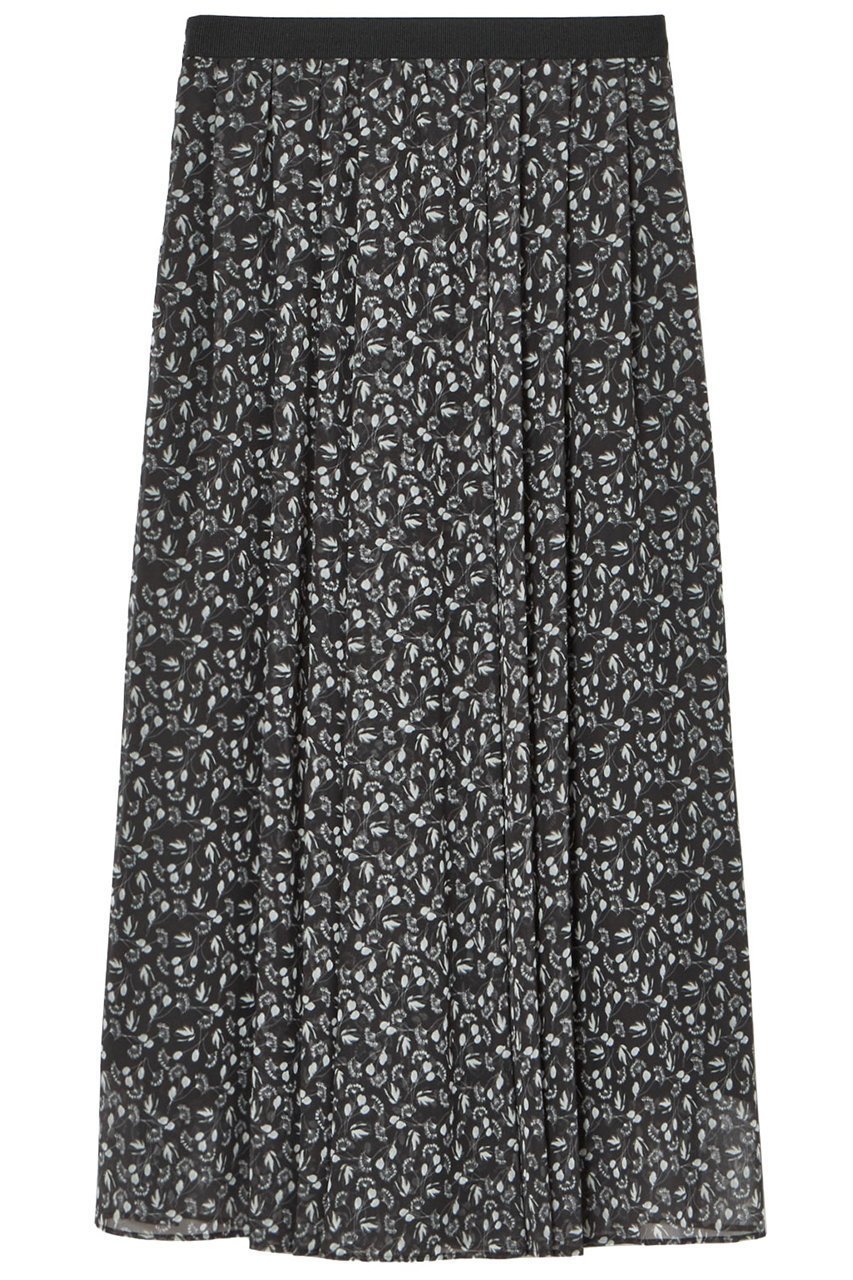 【アナイ/ANAYI】のリトルフラワープリントタックフレアスカート 人気、トレンドファッション・服の通販 founy(ファニー) 　ファッション　Fashion　レディースファッション　Fashion for Women　スカート　Skirts　Aライン・フレアスカート　A-Line & Flared Skirts　ロングスカート　Long Skirts / Maxi & Midi Skirts　イタリア　Italy　エレガント 上品　Elegant　シフォン　Chiffon, Lightweight Fabric　ジョーゼット　Georgette, Semi-Sheer Fabric　セットアップ　Set-Up, Coordinated Outfit　フェミニン　Feminine, Girly　フレア　Flare, Flared　プリント　Print, Printed Pattern　モノトーン　Monotone, Black and White　ロング　Long, Long-Length　再入荷　Restock / Back in Stock　other-2|ID: prp329100004593345 ipo3291000000035053303