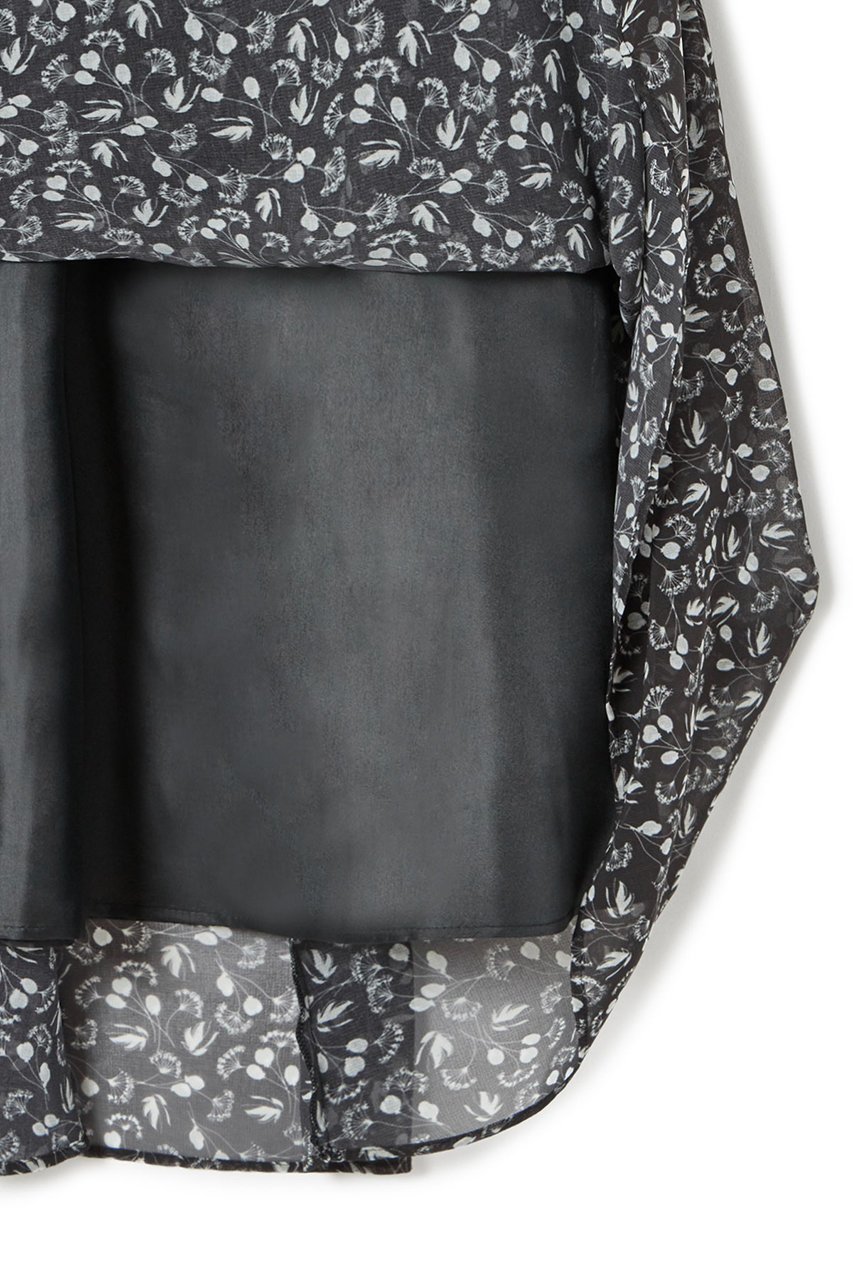 【アナイ/ANAYI】のリトルフラワープリントタックフレアスカート 人気、トレンドファッション・服の通販 founy(ファニー) 　ファッション　Fashion　レディースファッション　Fashion for Women　スカート　Skirts　Aライン・フレアスカート　A-Line & Flared Skirts　ロングスカート　Long Skirts / Maxi & Midi Skirts　イタリア　Italy　エレガント 上品　Elegant　シフォン　Chiffon, Lightweight Fabric　ジョーゼット　Georgette, Semi-Sheer Fabric　セットアップ　Set-Up, Coordinated Outfit　フェミニン　Feminine, Girly　フレア　Flare, Flared　プリント　Print, Printed Pattern　モノトーン　Monotone, Black and White　ロング　Long, Long-Length　other-4|ID: prp329100004593345 ipo3291000000036107047