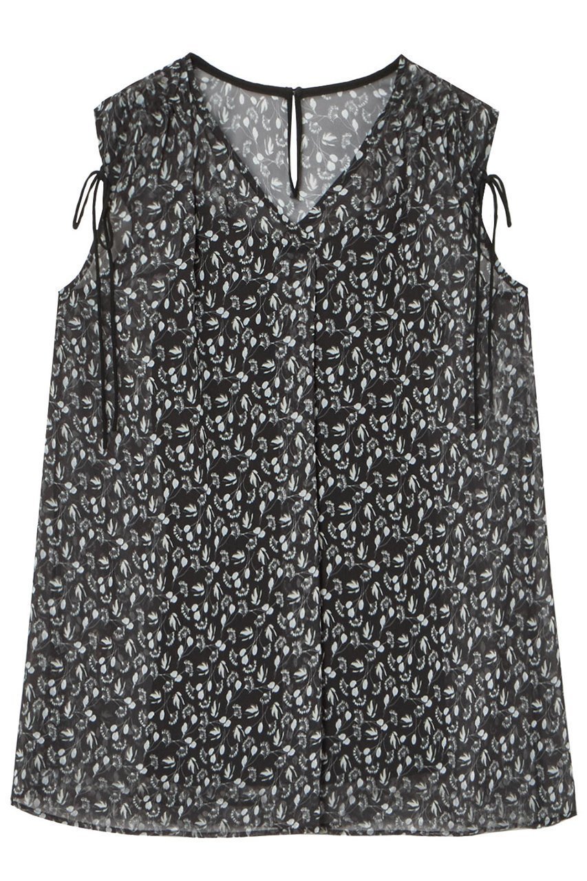 【アナイ/ANAYI】のリトルフラワープリントスキッパーブラウス 人気、トレンドファッション・服の通販 founy(ファニー) 　ファッション　Fashion　レディースファッション　Ladies' Fashion Online　トップス・カットソー　Tops/Tshirt　キャミソール / ノースリーブ　No Sleeves　シャツ/ブラウス　Shirts/Blouses　花柄・フラワープリント・モチーフ　Flower Patterns　おすすめ　Recommend　イタリア　Italy　キャミソール　Camisole　ギャザー　Gather　シフォン　Chiffon　ジョーゼット　Georgette　スキッパー　Skipper　セットアップ　Set Up　ドローストリング　Drawstring　ノースリーブ　No Sleeve　フェミニン　Feminine　プリント　Print　モノトーン　Monotone　再入荷　Restock/Back In Stock/Re Arrival　 other-1|ID: prp329100004593346 ipo3291000000032614438
