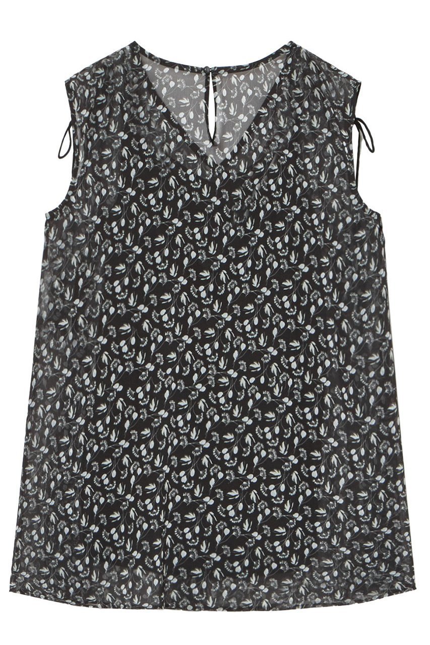 【アナイ/ANAYI】のリトルフラワープリントスキッパーブラウス 人気、トレンドファッション・服の通販 founy(ファニー) 　ファッション　Fashion　レディースファッション　Ladies' Fashion Online　トップス・カットソー　Tops/Tshirt　キャミソール / ノースリーブ　No Sleeves　シャツ/ブラウス　Shirts/Blouses　花柄・フラワープリント・モチーフ　Flower Patterns　おすすめ　Recommend　イタリア　Italy　キャミソール　Camisole　ギャザー　Gather　シフォン　Chiffon　ジョーゼット　Georgette　スキッパー　Skipper　セットアップ　Set Up　ドローストリング　Drawstring　ノースリーブ　No Sleeve　フェミニン　Feminine　プリント　Print　モノトーン　Monotone　再入荷　Restock/Back In Stock/Re Arrival　other-2|ID: prp329100004593346 ipo3291000000032614440