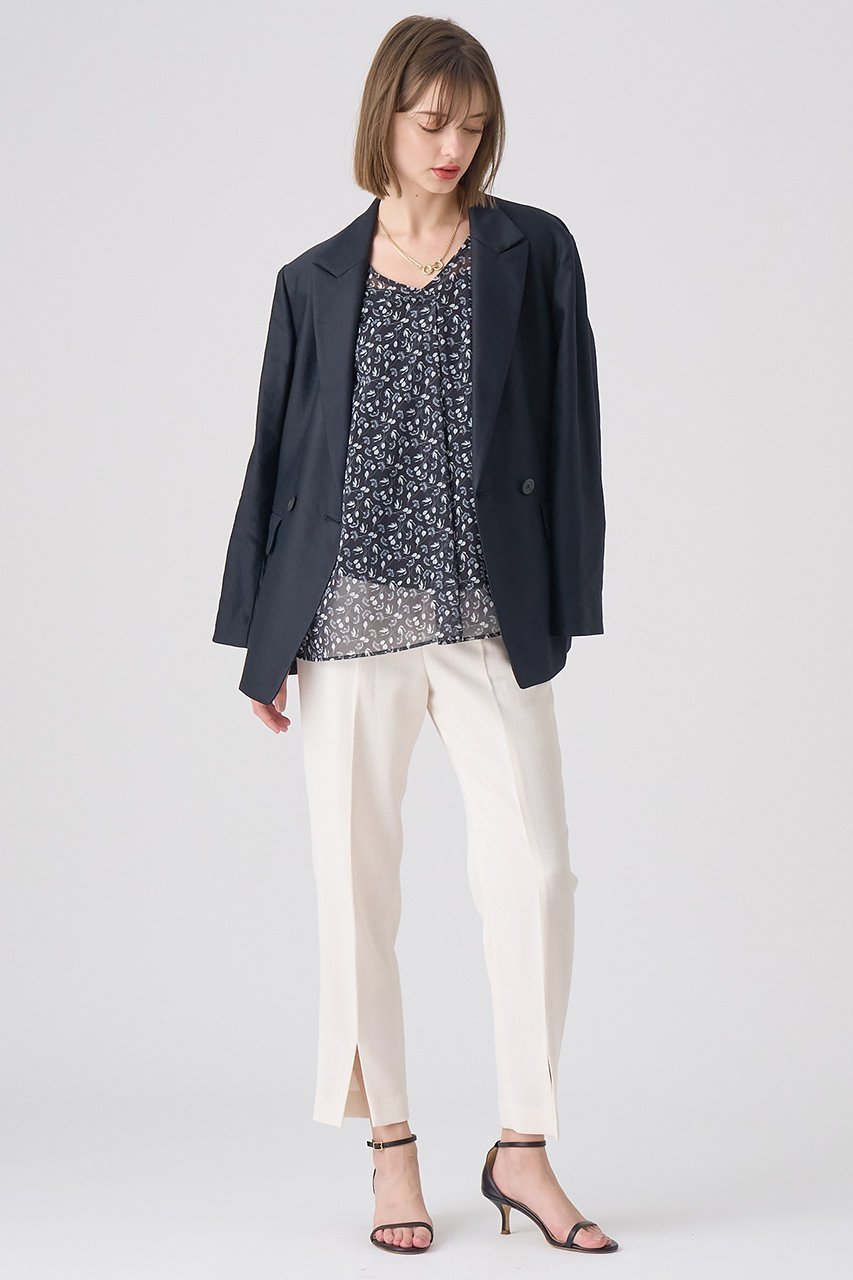 【アナイ/ANAYI】のリトルフラワープリントスキッパーブラウス 人気、トレンドファッション・服の通販 founy(ファニー) 　ファッション　Fashion　レディースファッション　Ladies' Fashion Online　トップス・カットソー　Tops/Tshirt　キャミソール / ノースリーブ　No Sleeves　シャツ/ブラウス　Shirts/Blouses　花柄・フラワープリント・モチーフ　Flower Patterns　おすすめ　Recommend　イタリア　Italy　キャミソール　Camisole　ギャザー　Gather　シフォン　Chiffon　ジョーゼット　Georgette　スキッパー　Skipper　セットアップ　Set Up　ドローストリング　Drawstring　ノースリーブ　No Sleeve　フェミニン　Feminine　プリント　Print　モノトーン　Monotone　再入荷　Restock/Back In Stock/Re Arrival　other-8|ID: prp329100004593346 ipo3291000000032614446