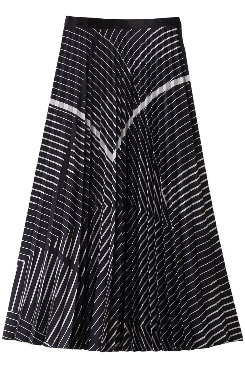 【アナイ/ANAYI】のキカプリントプリーツスカート インテリア・キッズ・メンズ・レディースファッション・服の通販 founy(ファニー) 　ファッション　Fashion　レディースファッション　Fashion for Women　スカート　Skirts　プリーツスカート / 上品フェミニンスタイル　Pleated Skirts　ロングスカート　Long Skirts / Maxi & Midi Skirts　エレガント 上品　Elegant　シンプル　Simple, Minimal　プリント　Print, Printed Pattern　プリーツ　Pleats, Pleated　ロング　Long, Long-Length　ネイビー|ID: prp329100004593351 ipo3291000000035053307
