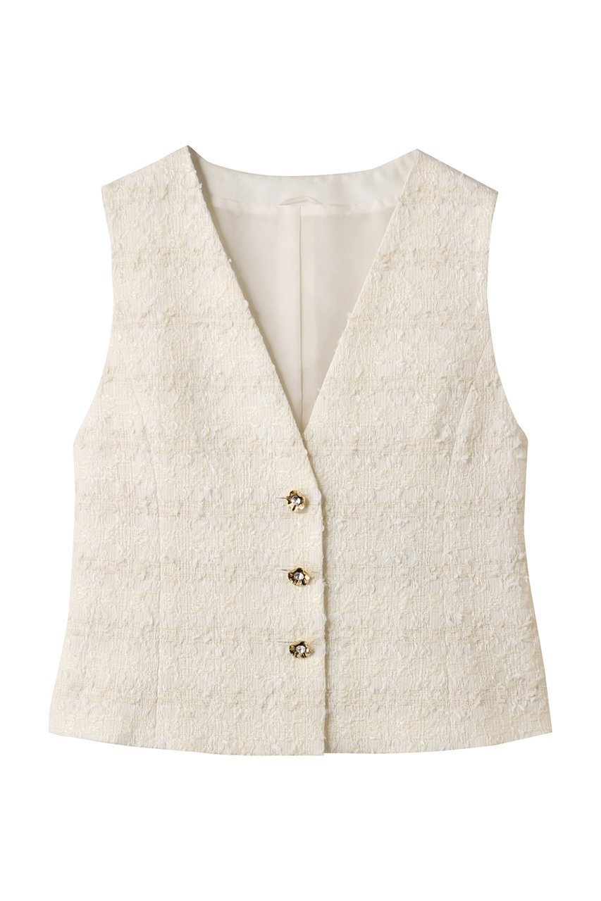 【アナイ/ANAYI】のミックスヤーンツィードショートジレ インテリア・キッズ・メンズ・レディースファッション・服の通販 founy(ファニー) 　ファッション　Fashion　レディースファッション　Ladies' Fashion Online　アウター　Coat Outerwear　ジャケット　Jackets　ジャケット　Jacket　ツイード　Tweed　パーティ　Party　ベスト　Vest　再入荷　Restock/Back In Stock/Re Arrival　ホワイト|ID: prp329100004593353 ipo3291000000032614491